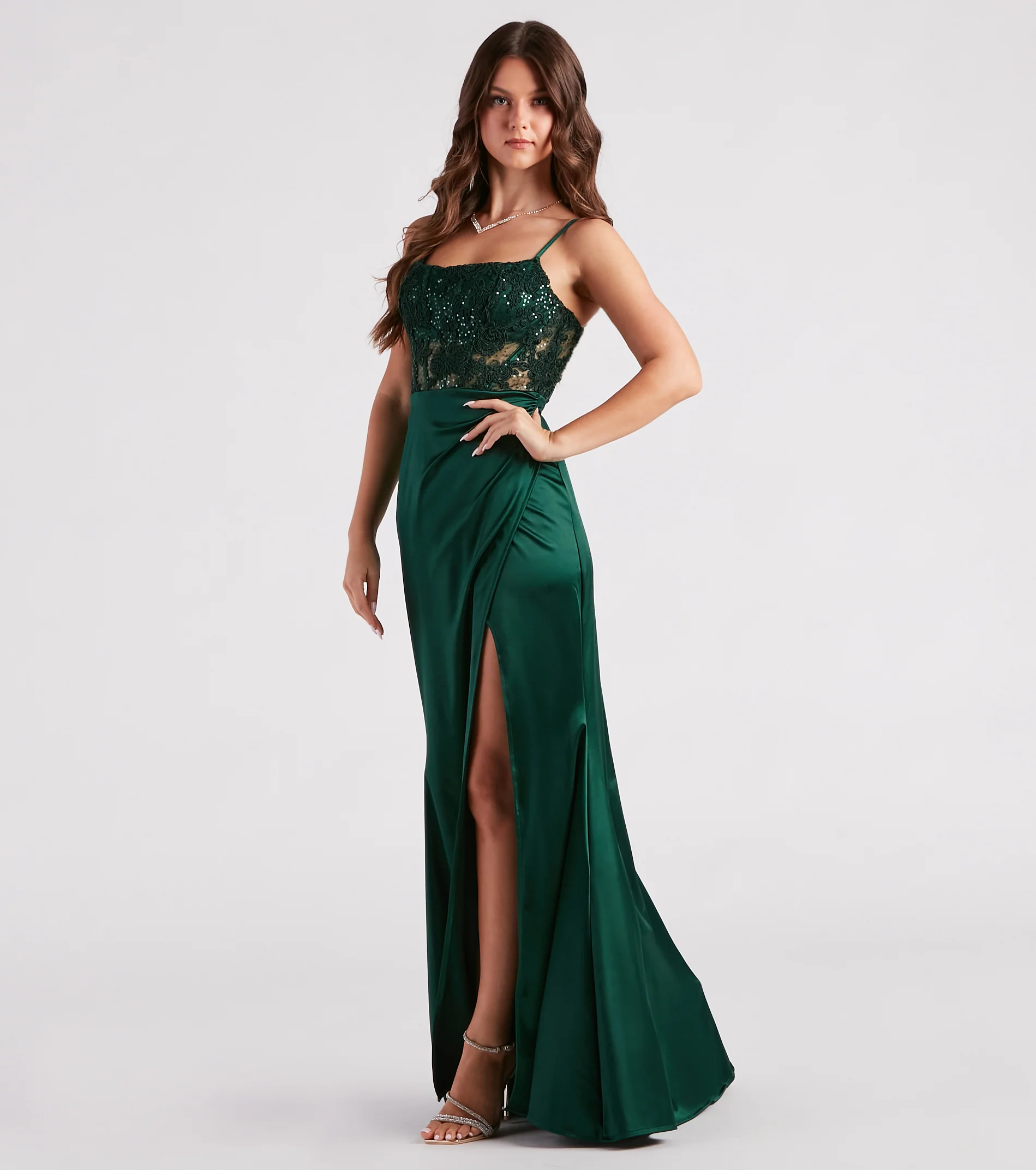 Mikayla Formal Lace Sequin Mermaid Dress