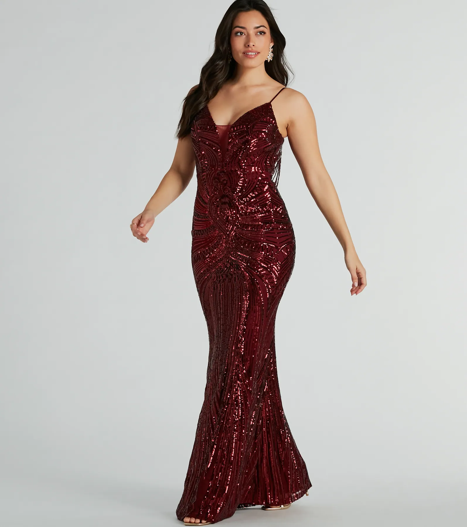 Pauline Formal Sequin Draped Bead Bodycon Dress
