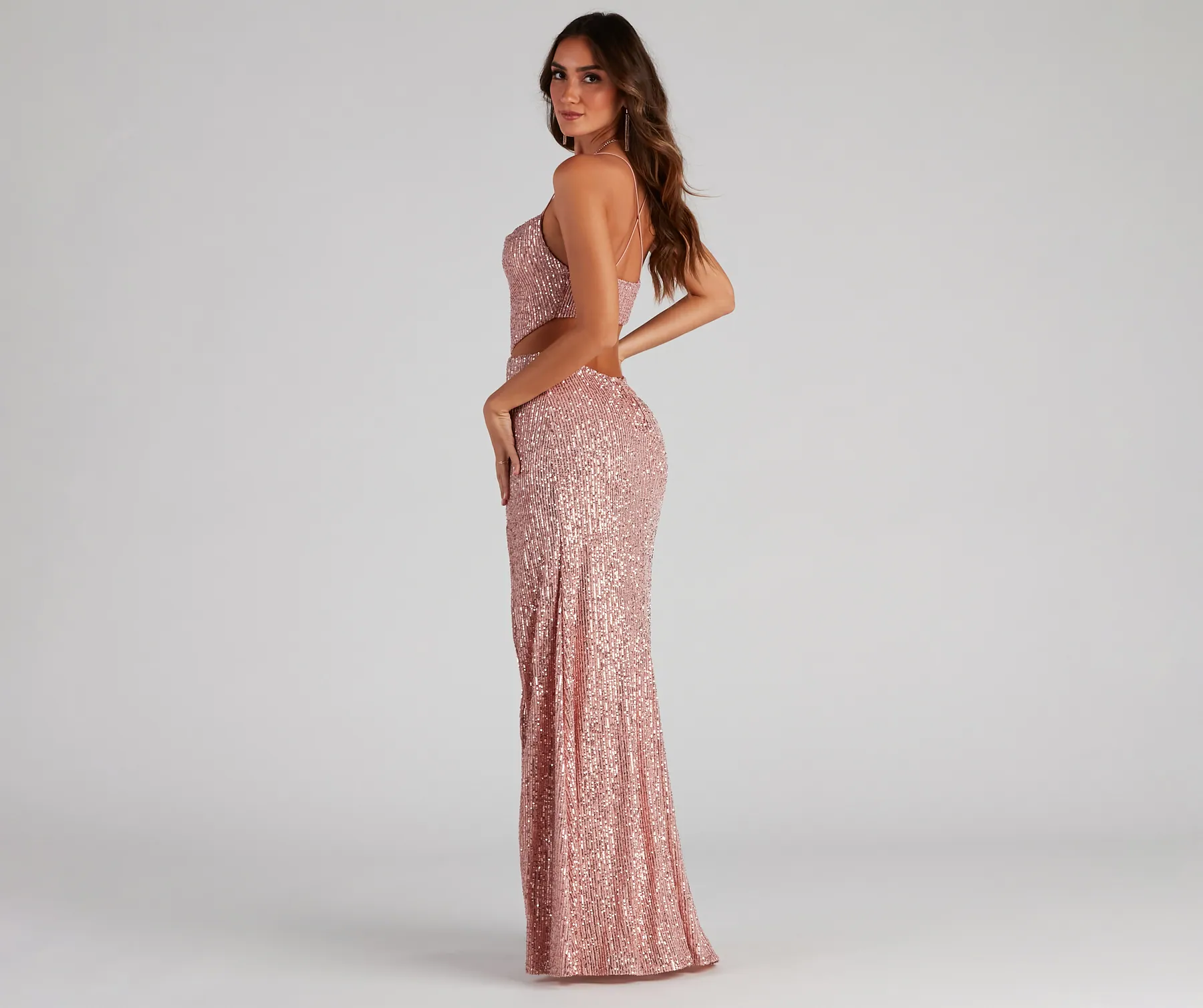 Kristina Formal Sequin Cutout Dress