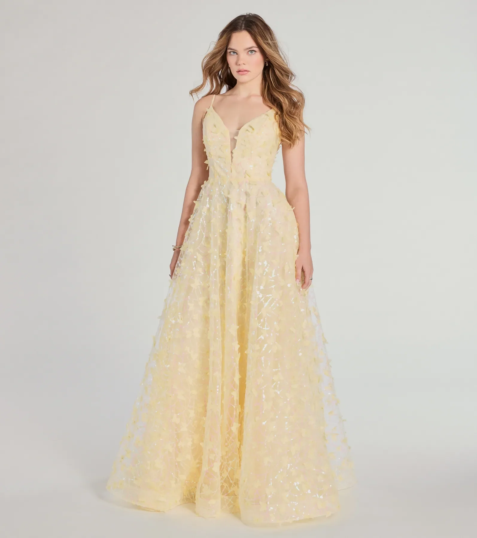 Kallie Butterfly Mesh A-Line Ball Gown