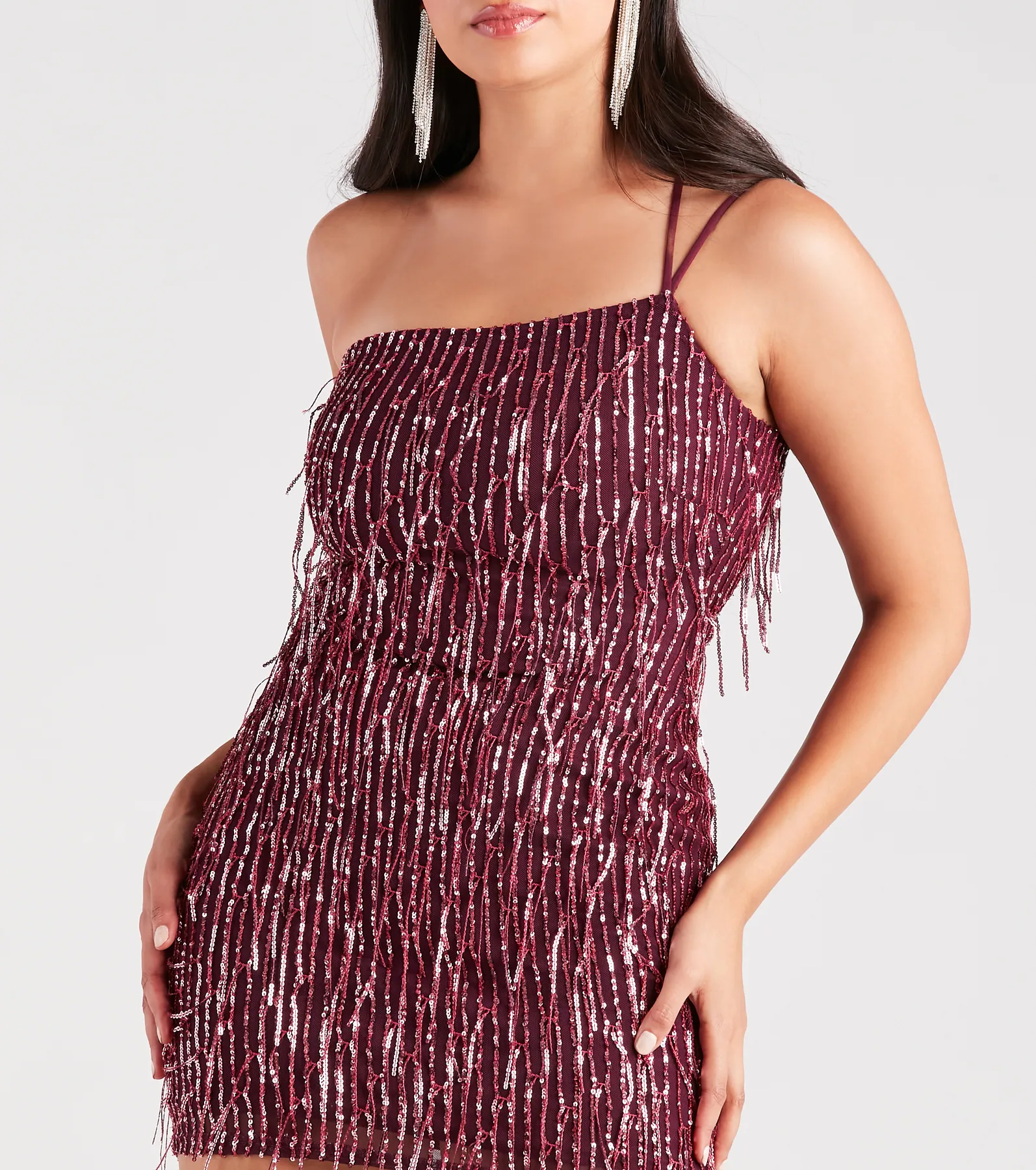 Shake It Up Sequin Fringe Mini Dress