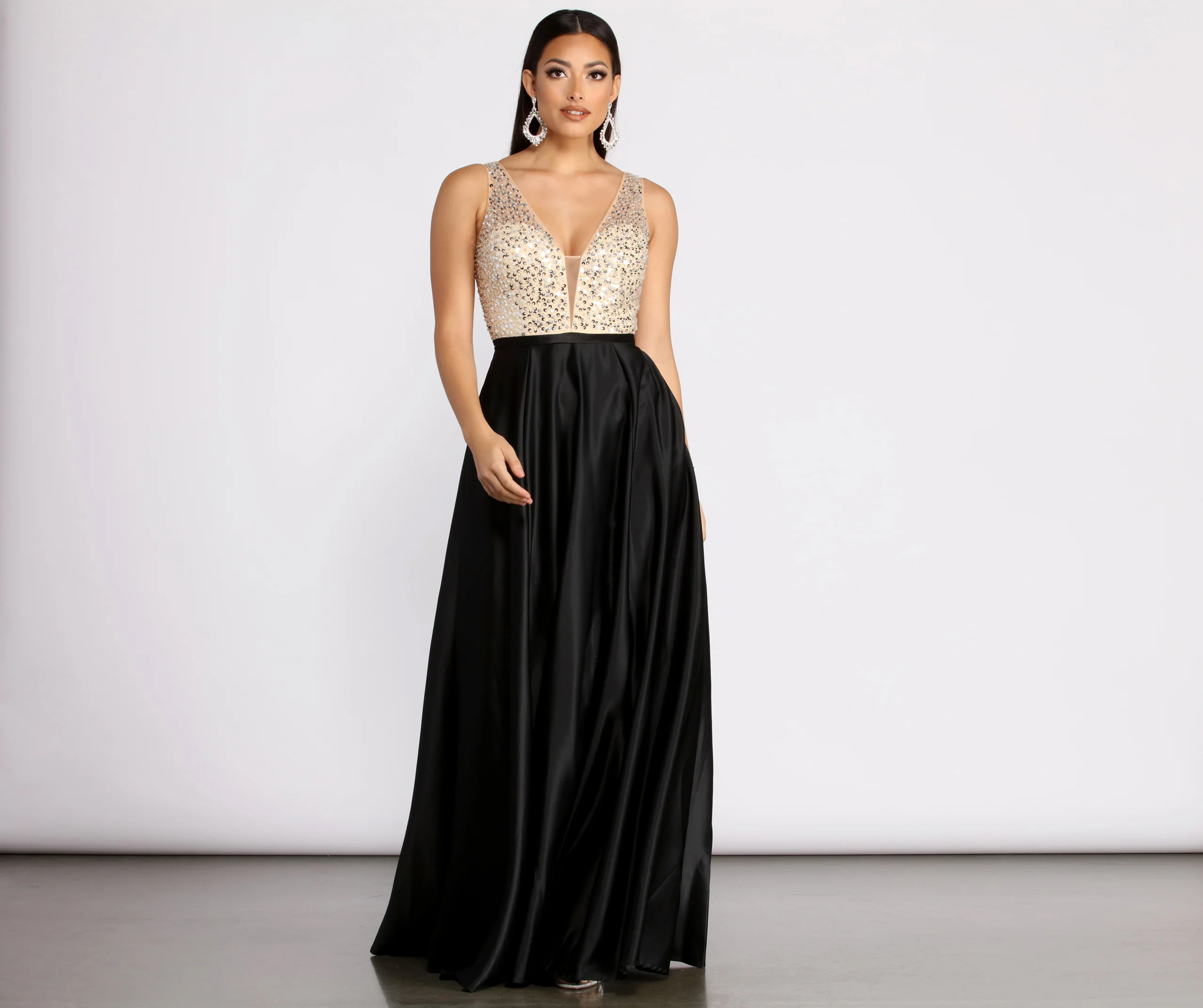 Adina Sequin and Satin Ball Gown