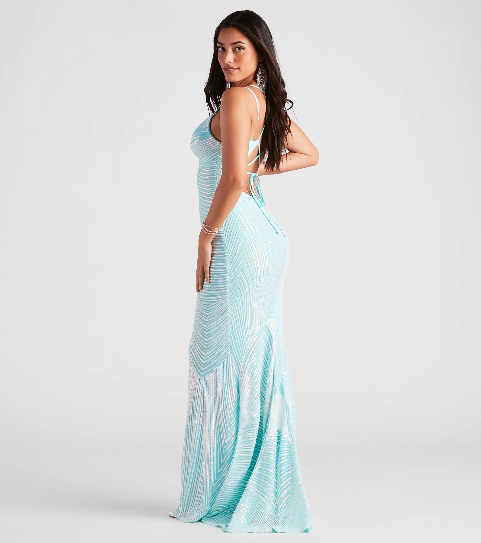 Lyanna Formal Iridescent Sequin Mermaid Dress