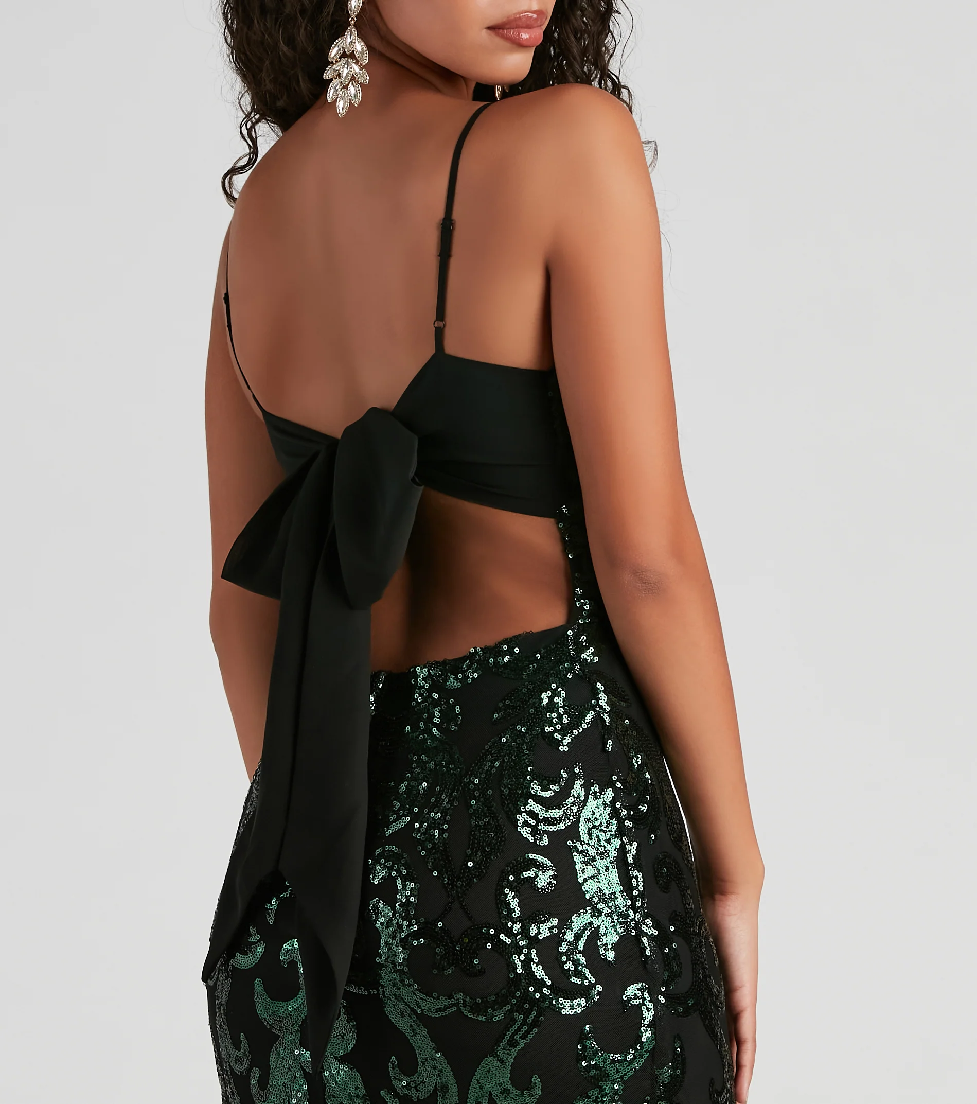 Candice Formal Sequin Tie Dress