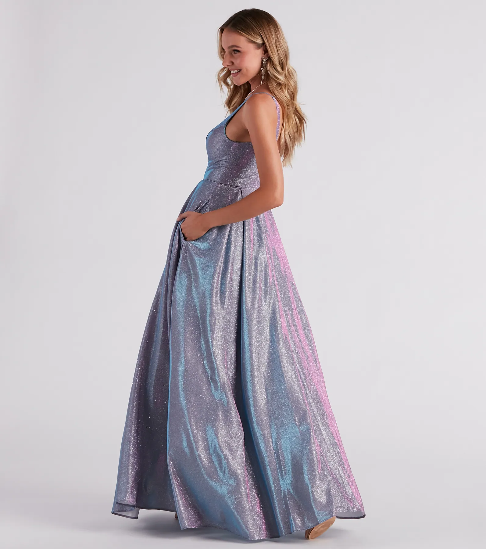 Delaney Iridescent Glitter Woven Ball Gown