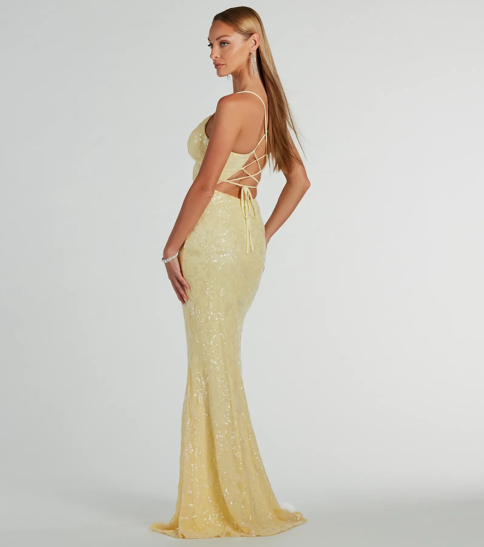Bethanie Formal Sequin V-Neck Mermaid Dress
