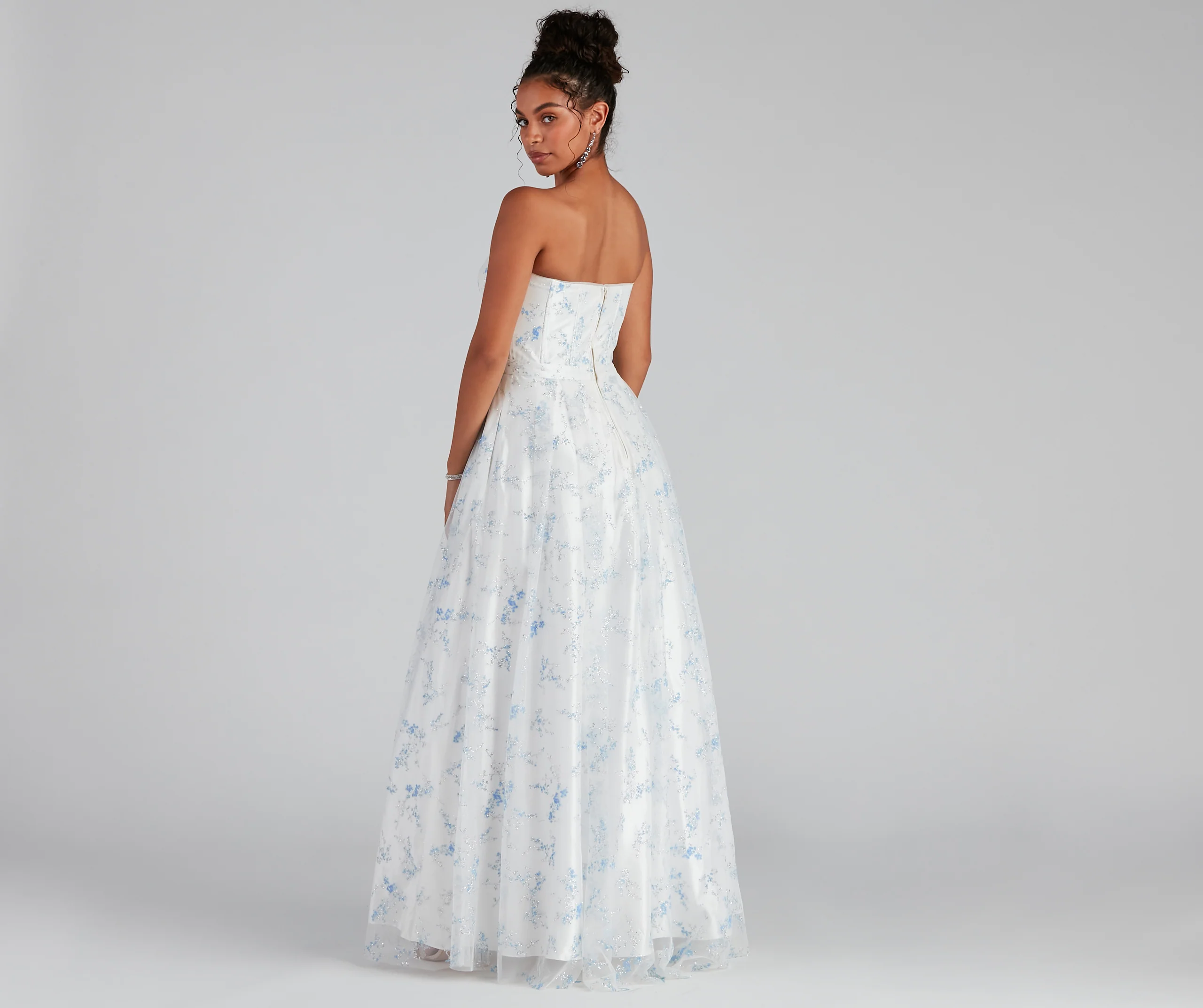 Mel Formal Glitter Corset Ball Gown