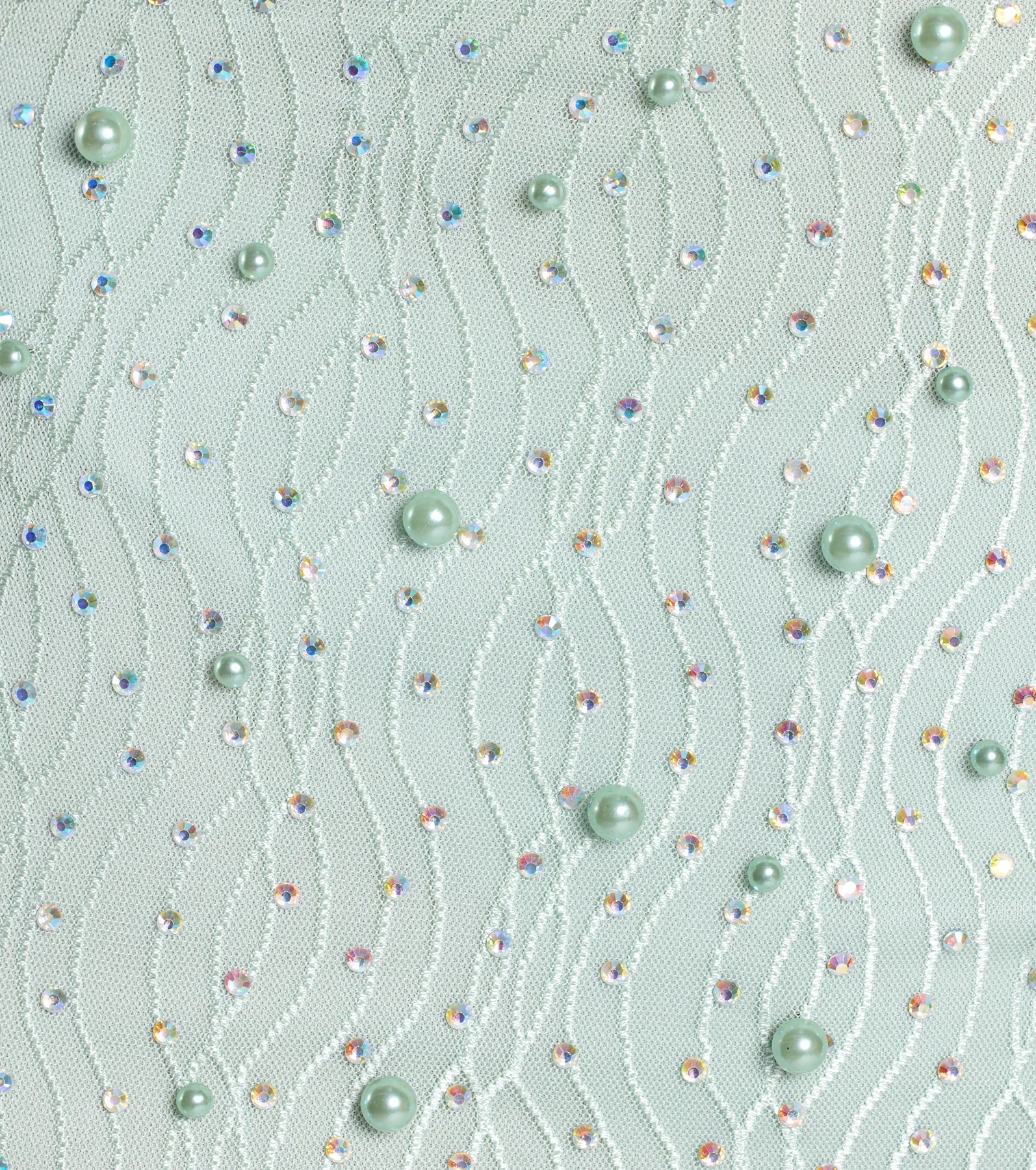 Sensuous Sultry Faux Pearl Rhinestone Mini Dress