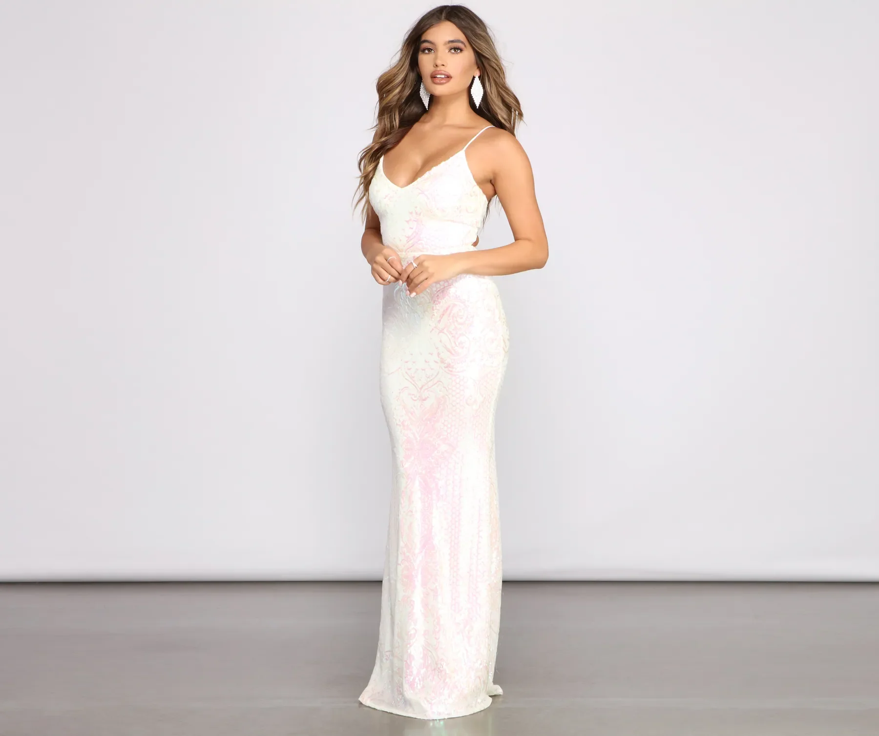 Meg Formal Iridescent Sequin Dress