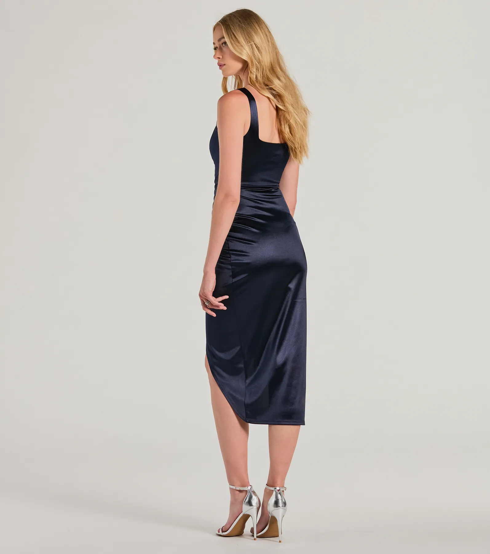 Samantha Formal Satin Midi Dress