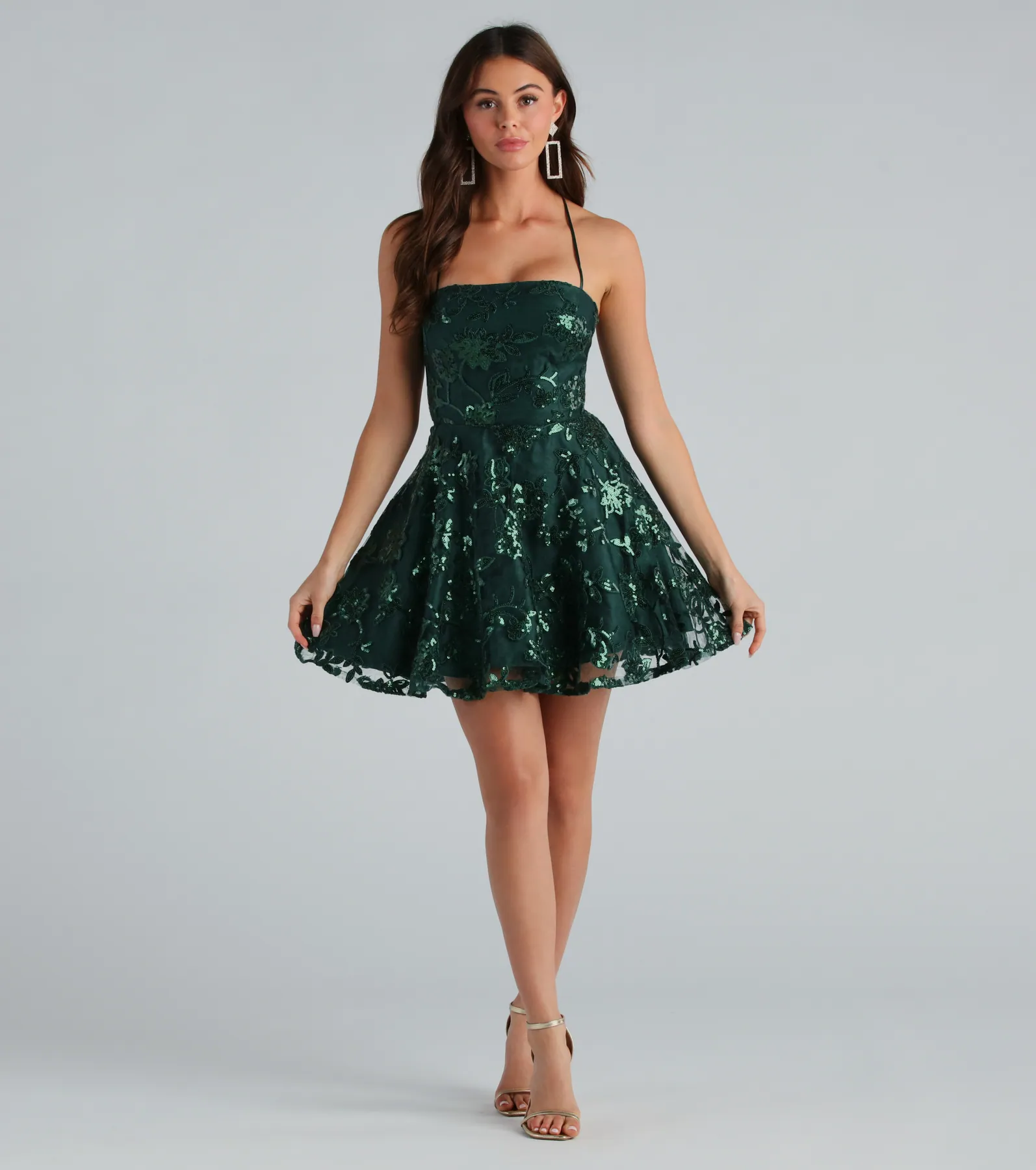 Joanna Sequin Lace Party Dress
