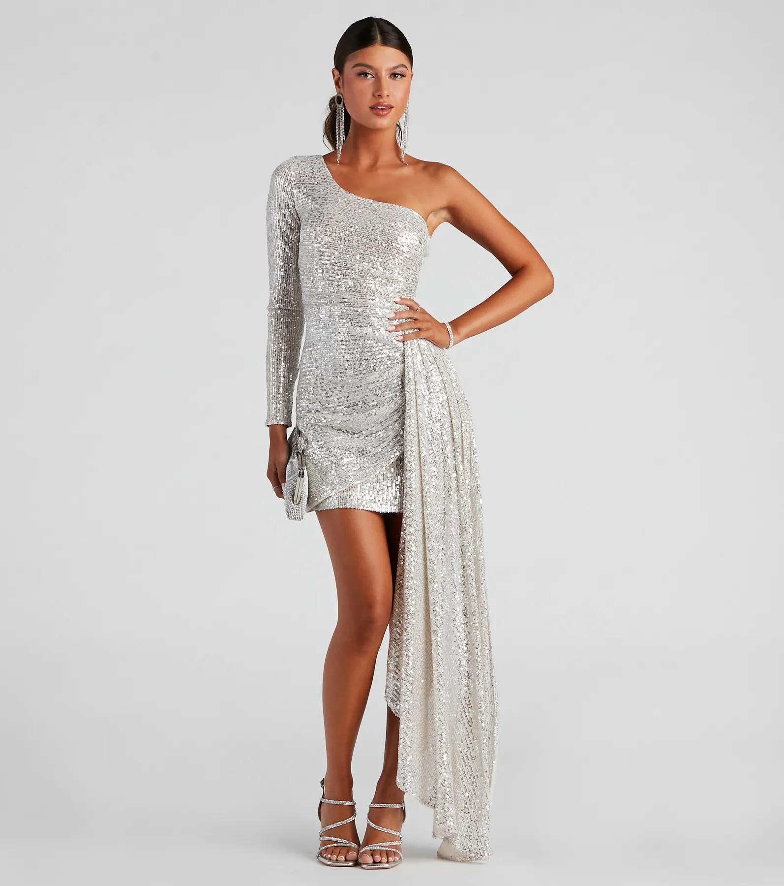 Talulla Formal One-Shoulder Sequin Mini Dress