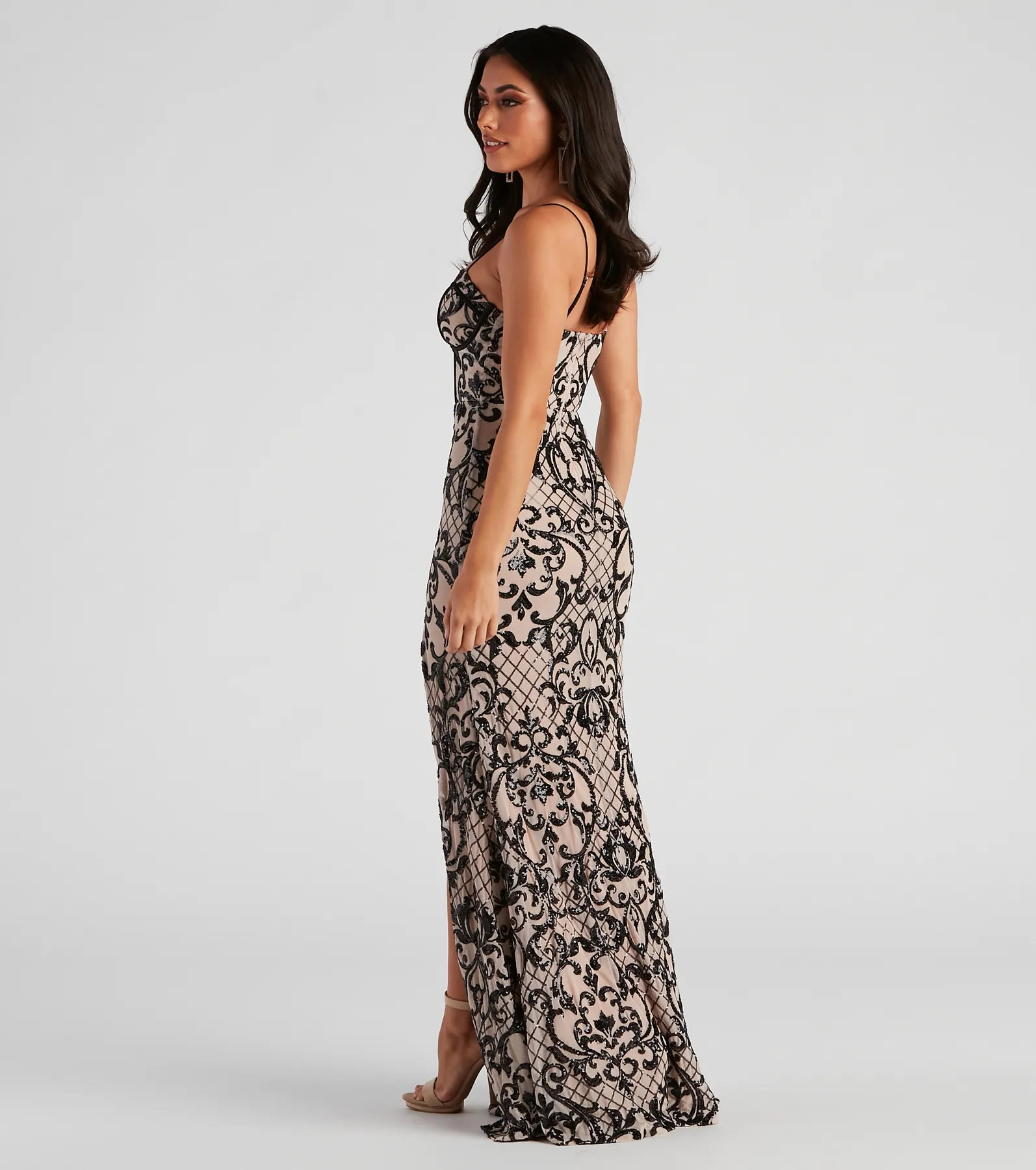 JoJo Sequin Bustier Formal Dress