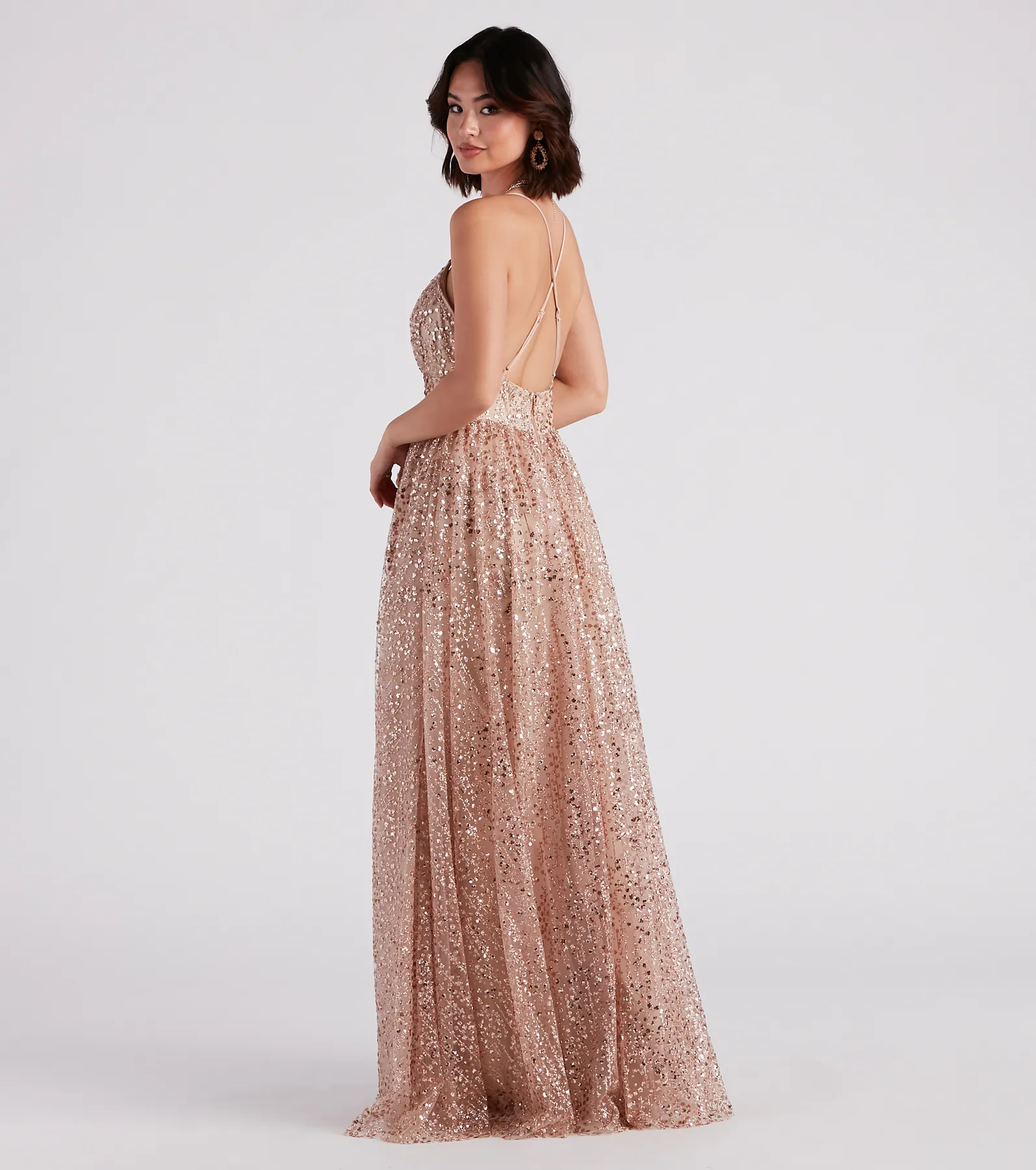 Stacy Glitter Sequin Tulle Ball Gown