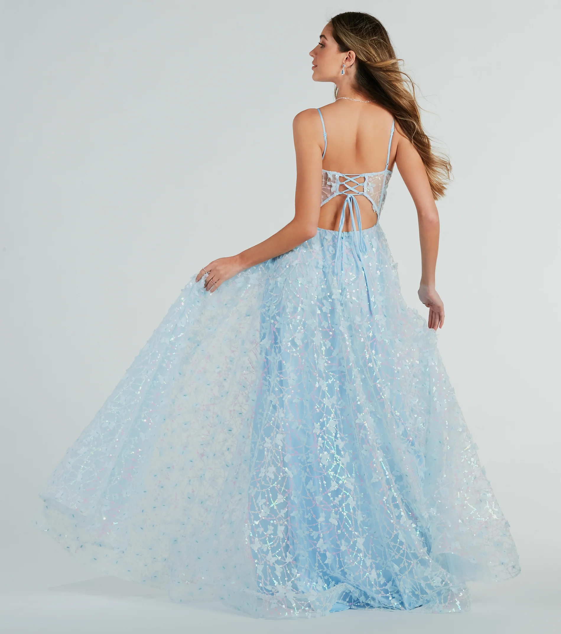 Kallie Butterfly Mesh A-Line Ball Gown