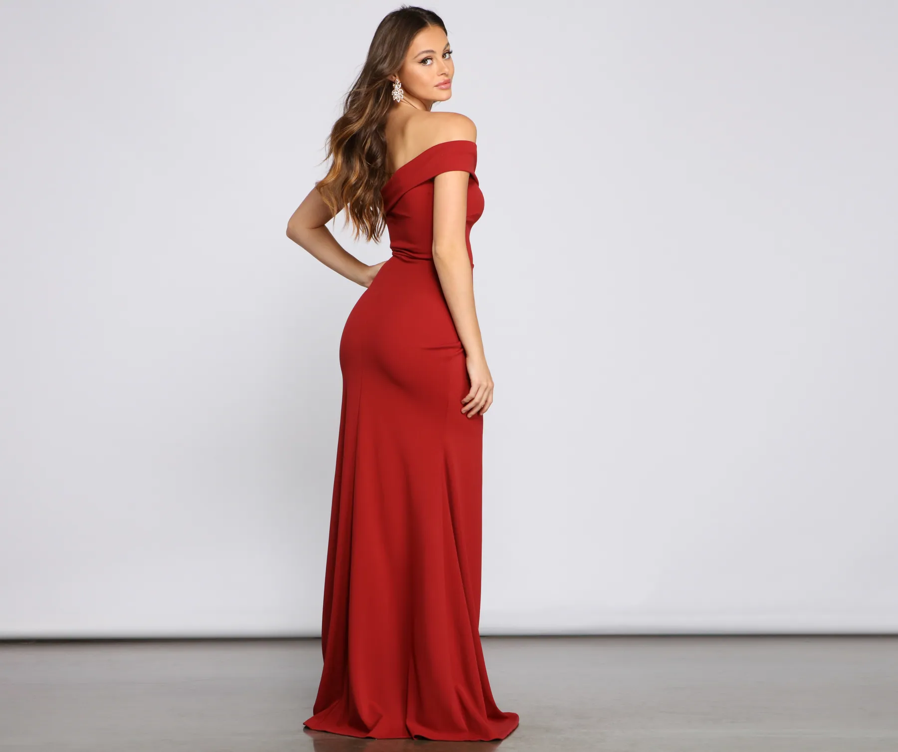 Susana Asymmetric Off-Shoulder Mermaid Dress
