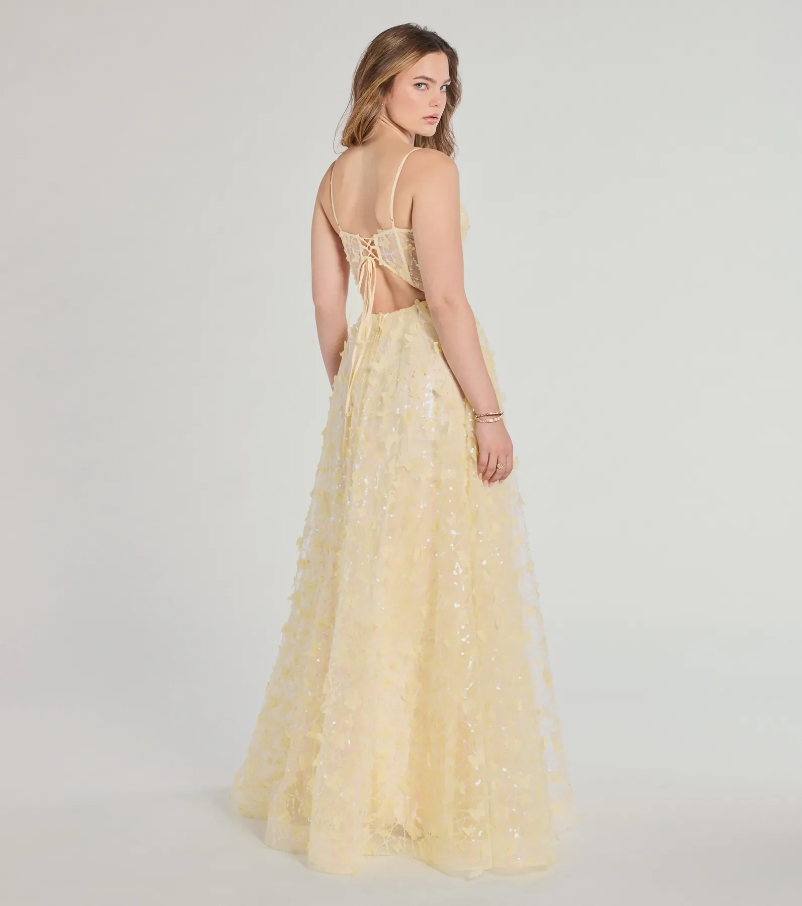 Kallie Butterfly Mesh A-Line Ball Gown