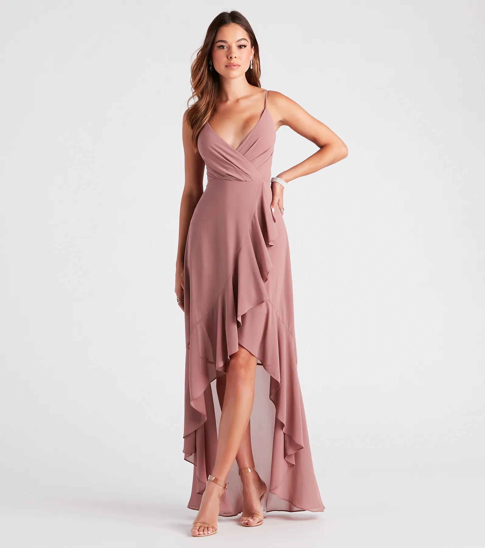 Gracie Formal Chiffon A-Line High Low Dress