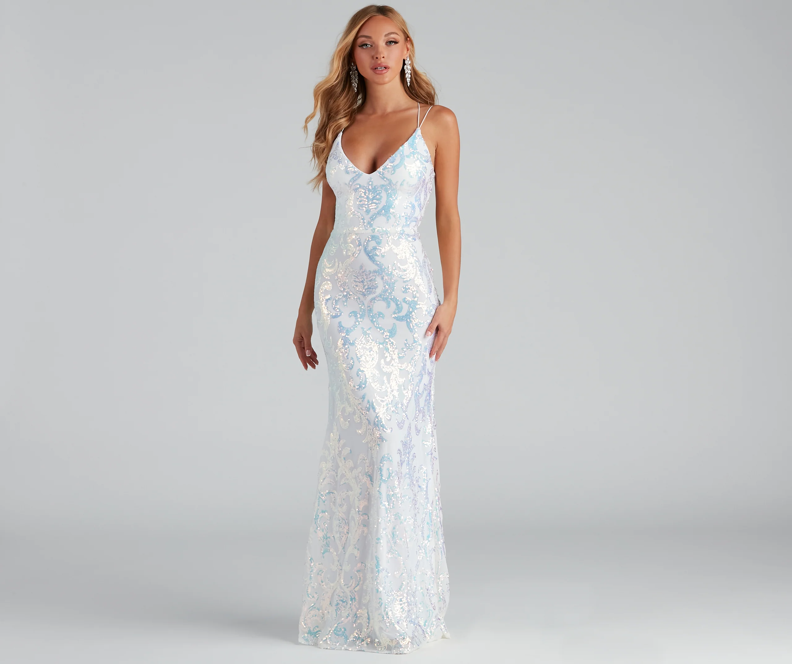 Lila Formal Open-Back Sequin Mermaid Dress