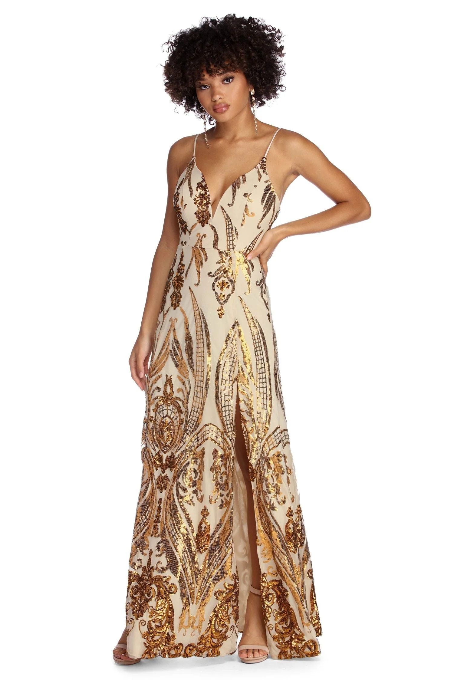 Nia Sequin Scroll Dress