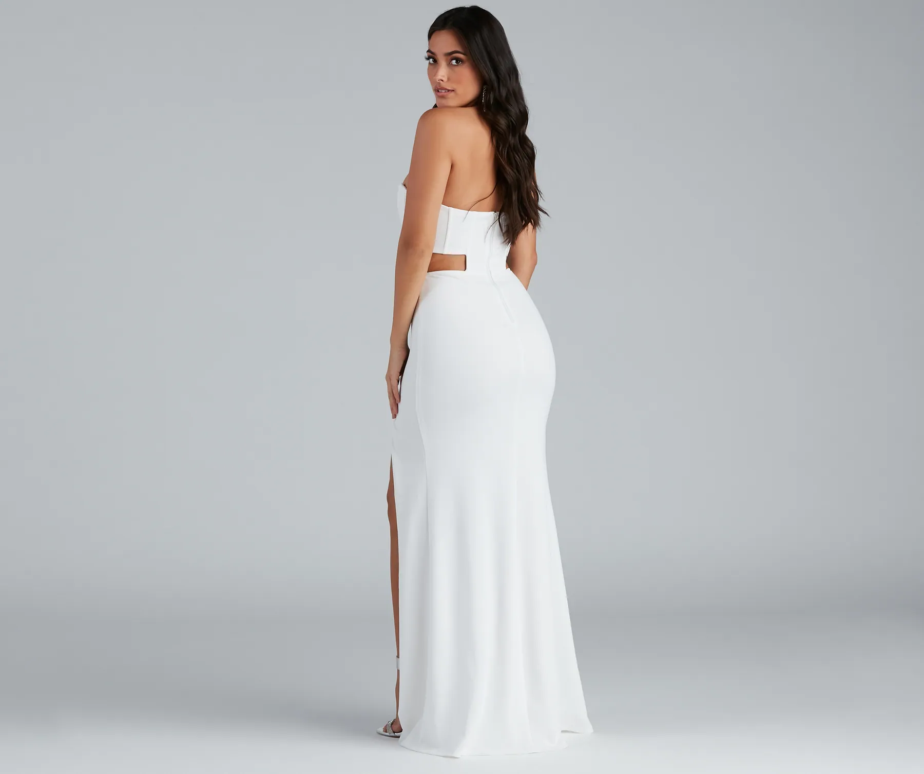 Hallie Formal High Slit Corset Dress