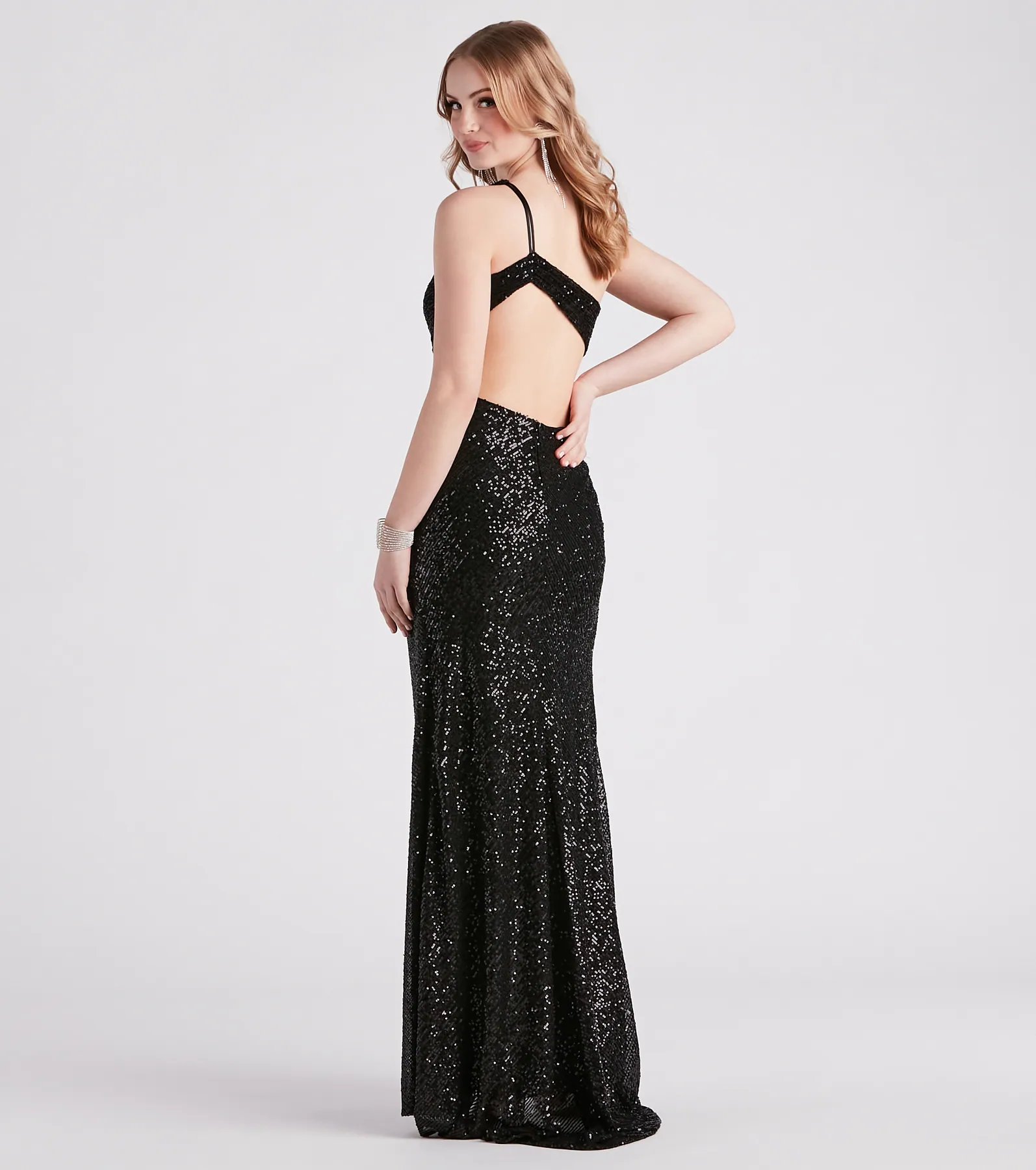Rayne One-Shoulder Sequin Formal Dress