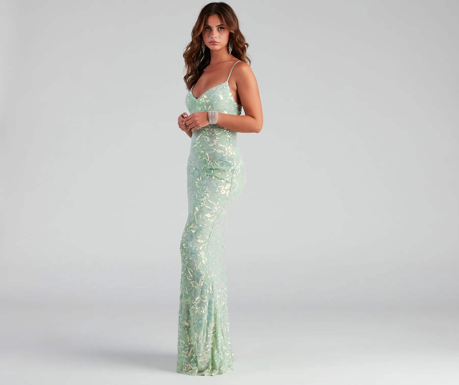 Marleigh Formal Sequin Scroll Dress
