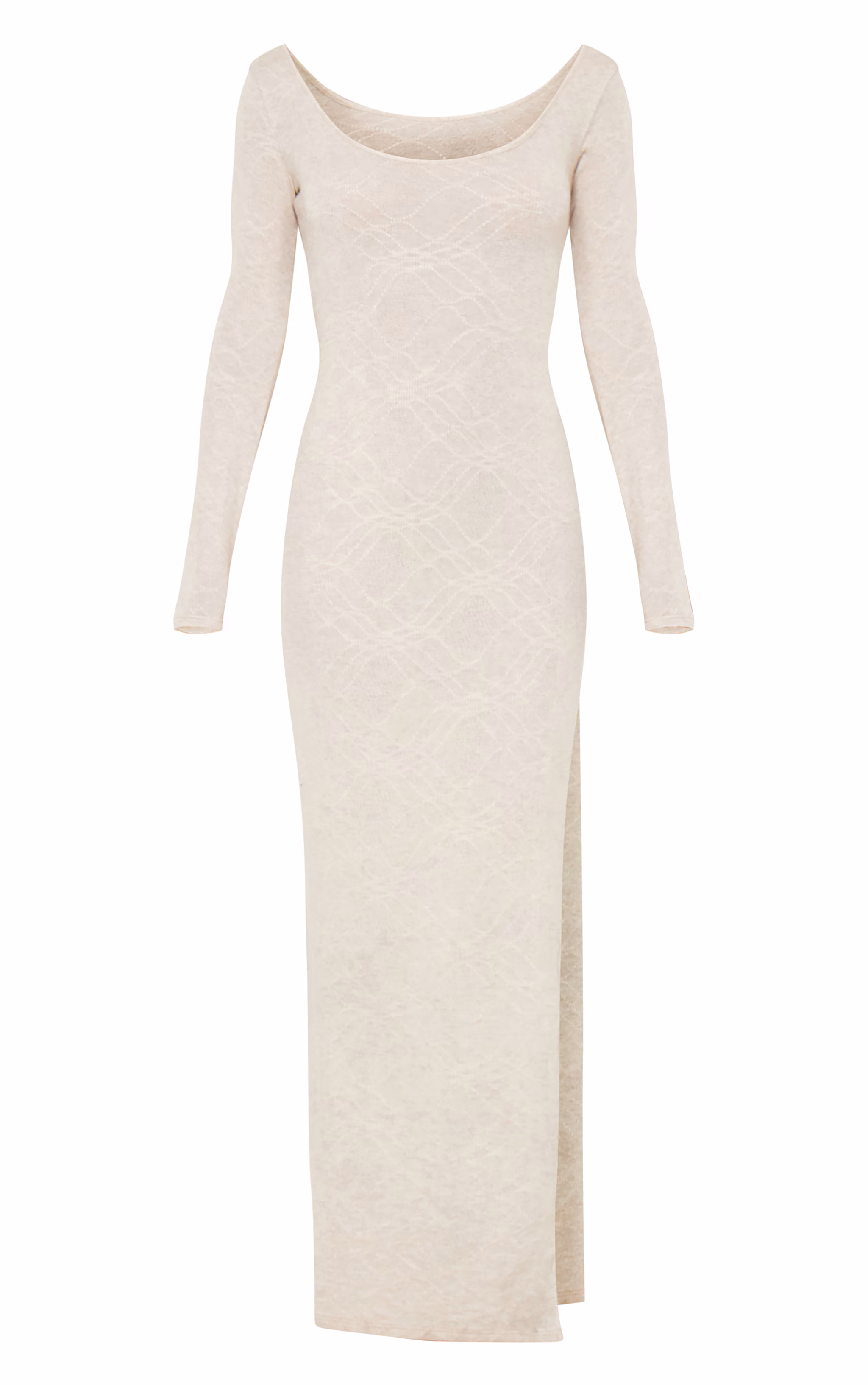 Stone Textured Lace Up Back Detail Maxi Dress