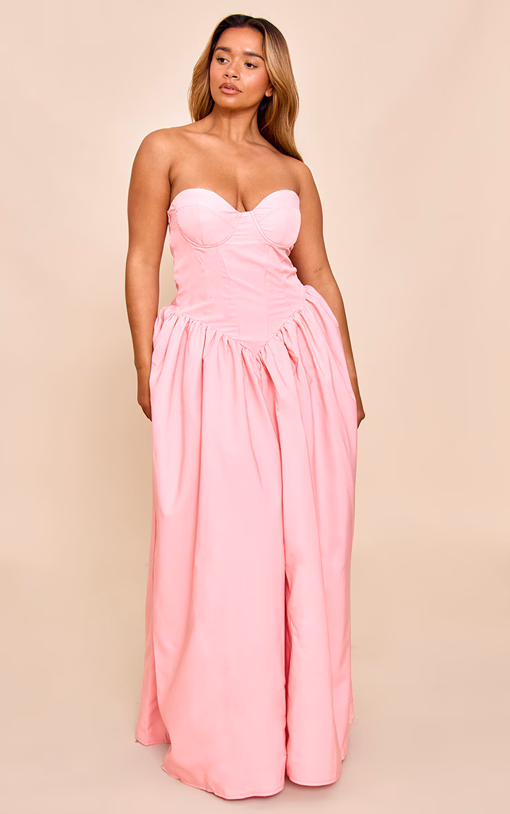 Shape Baby Pink Corseted Maxi Shift Dress