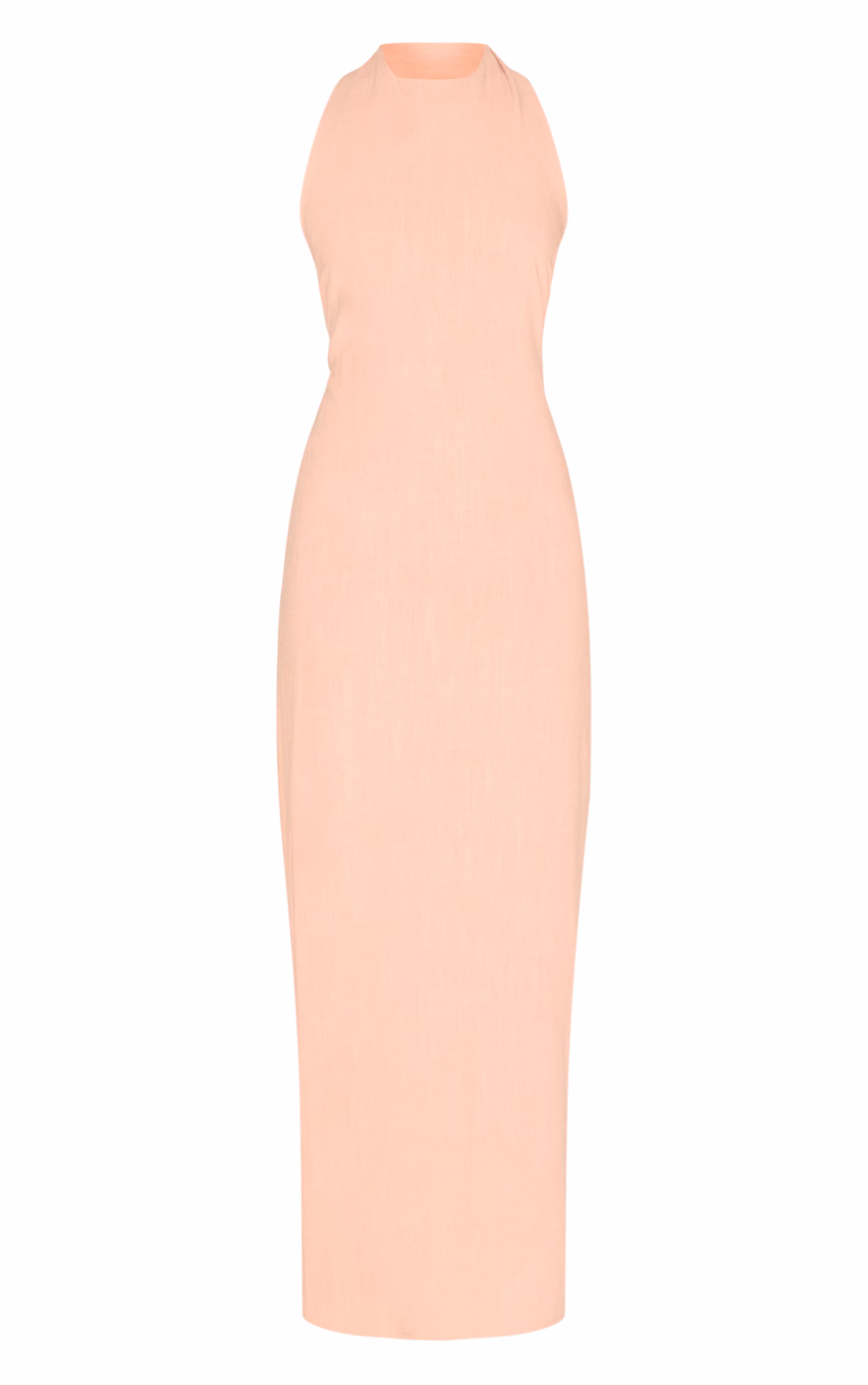 Peach Textured Scoop Back Maxi Dress
