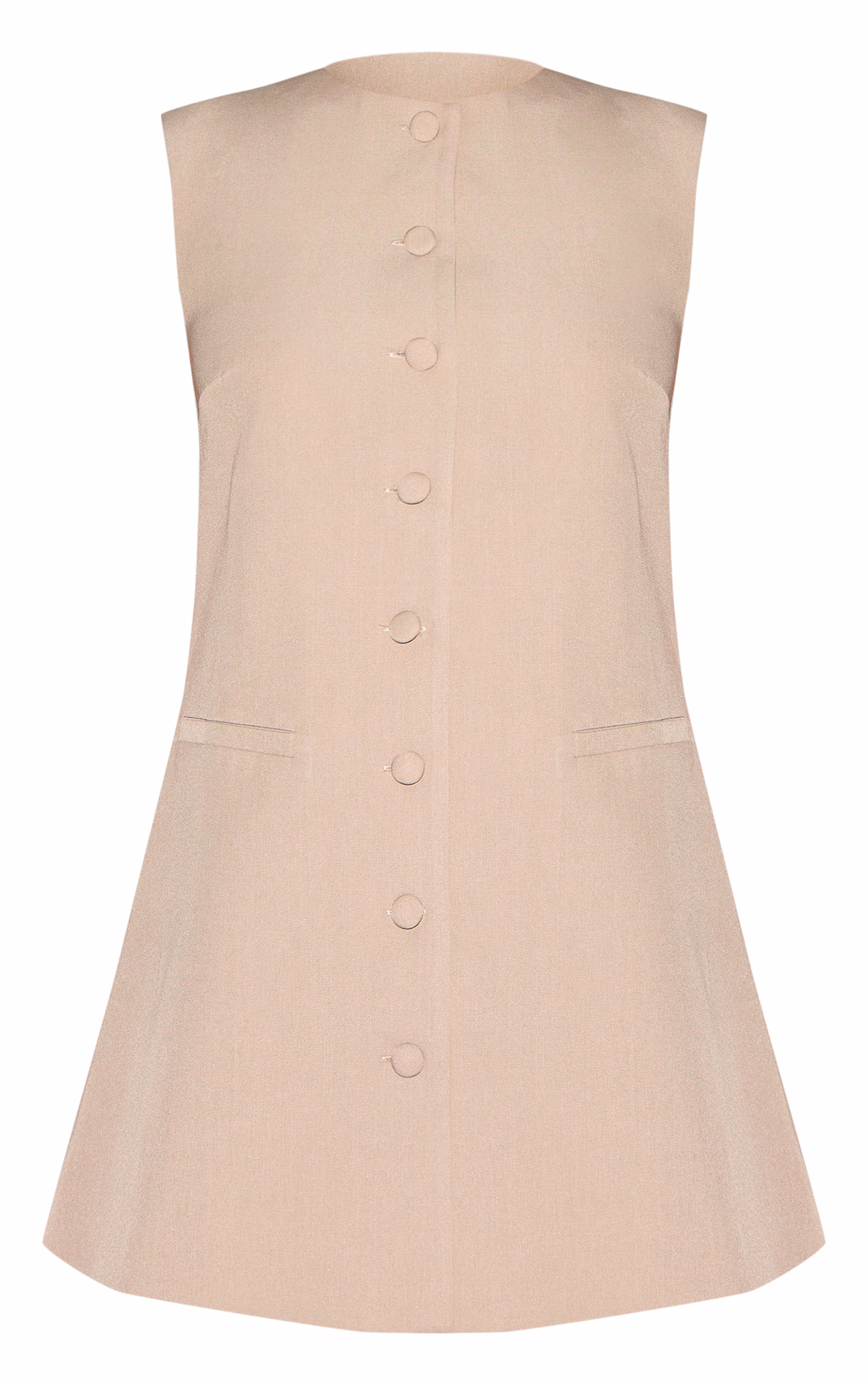 Mushroom Tailored Woven Button Down A Line Dress