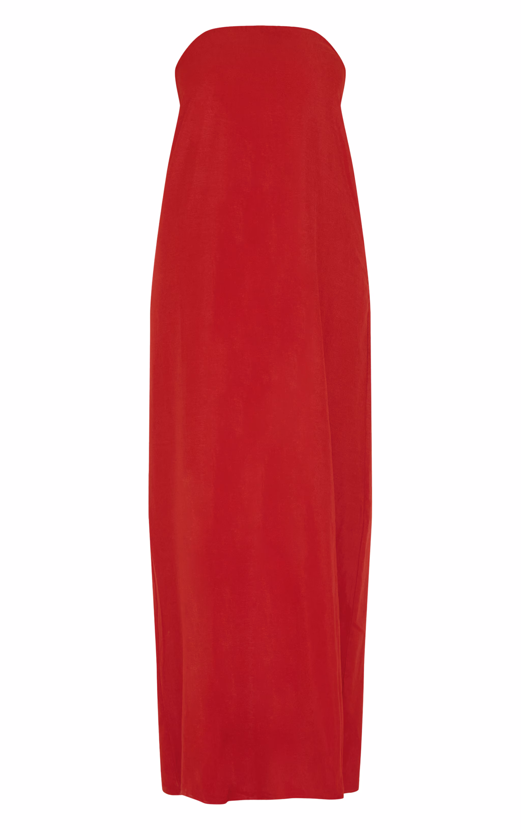 Plus Deep Red Floaty Woven Bandeau Maxi Dress
