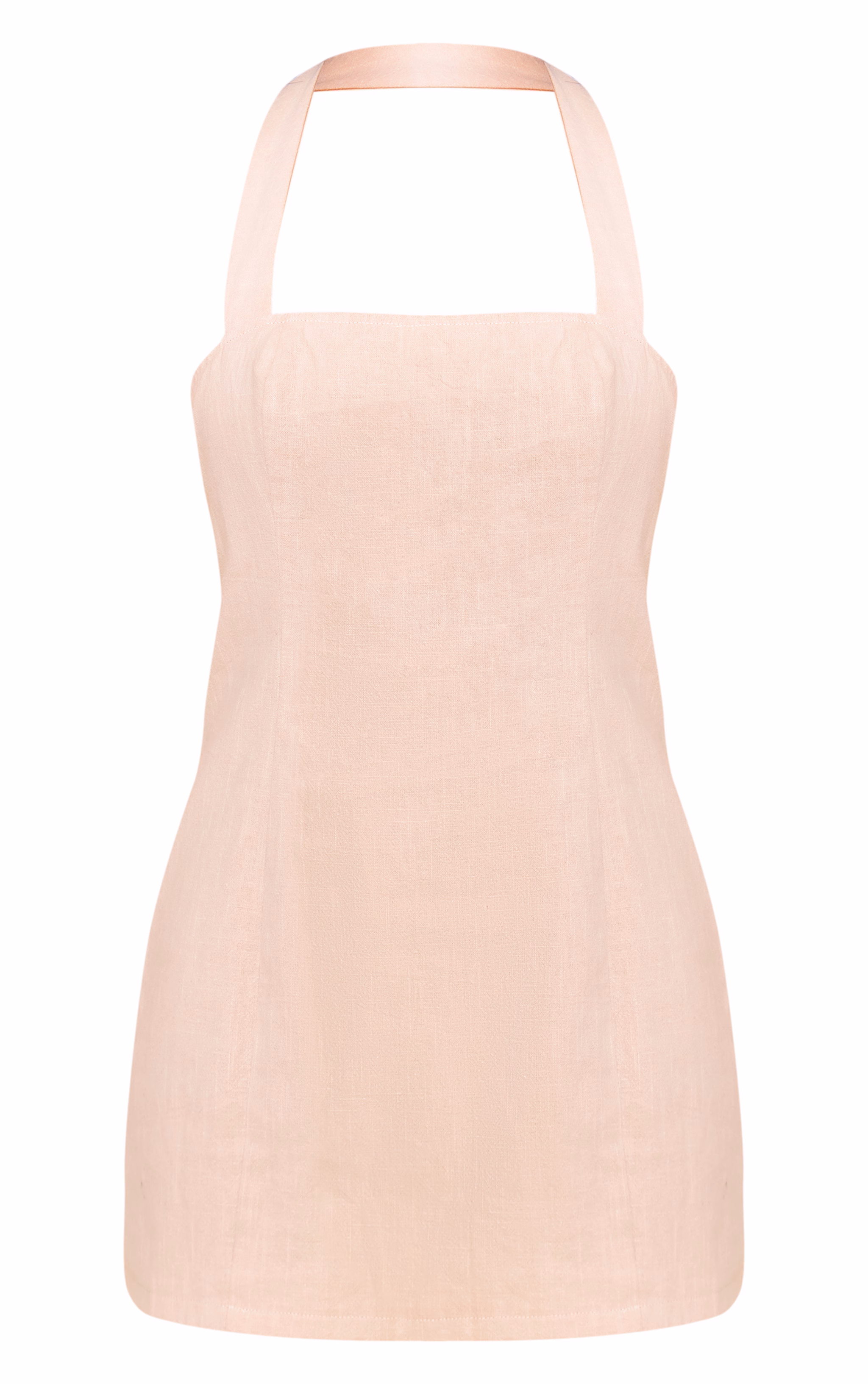 Natural Premium Linen Halterneck Mini Dress