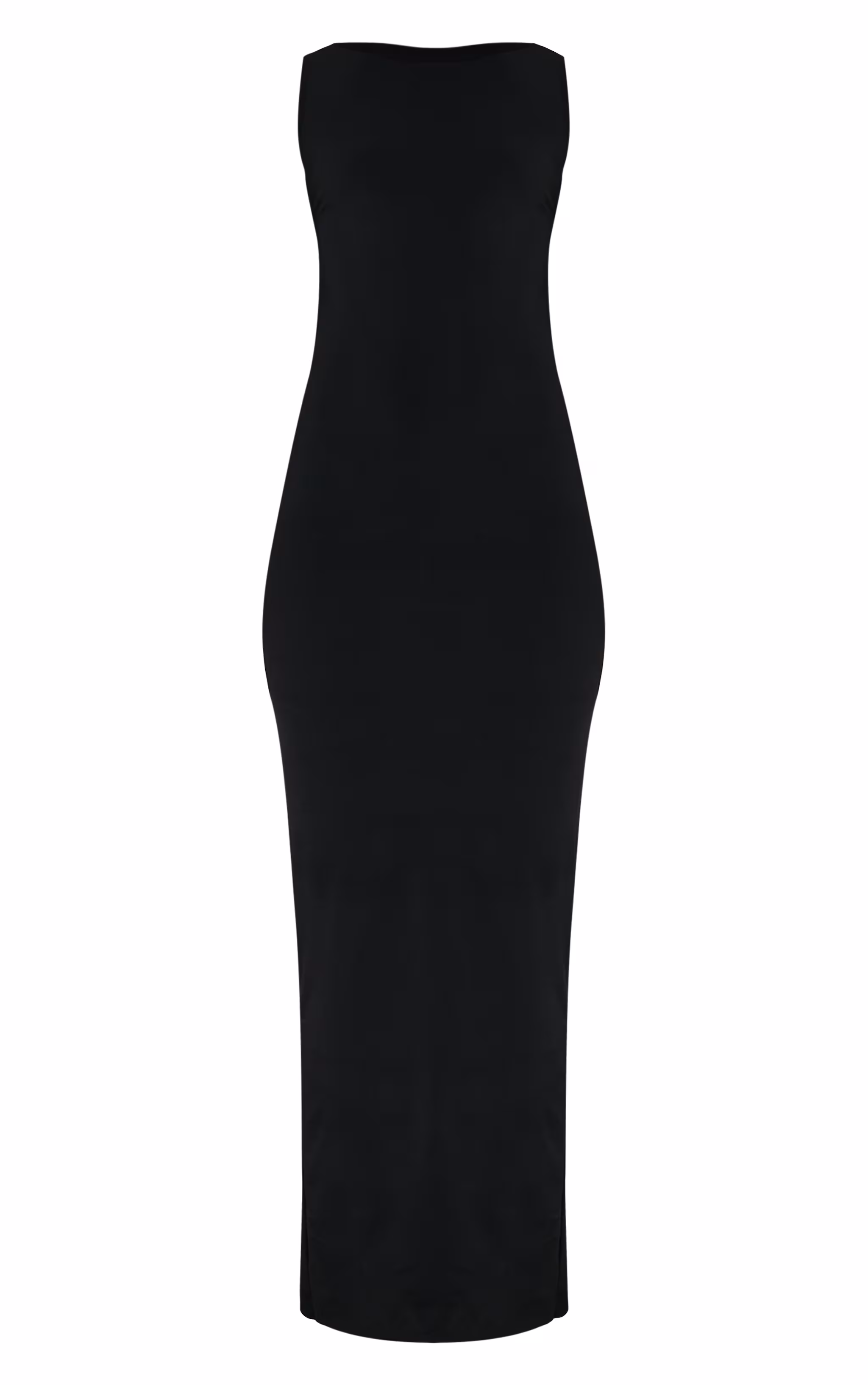 Tall Black Double Layer Twist Cut Out Back Maxi Dress