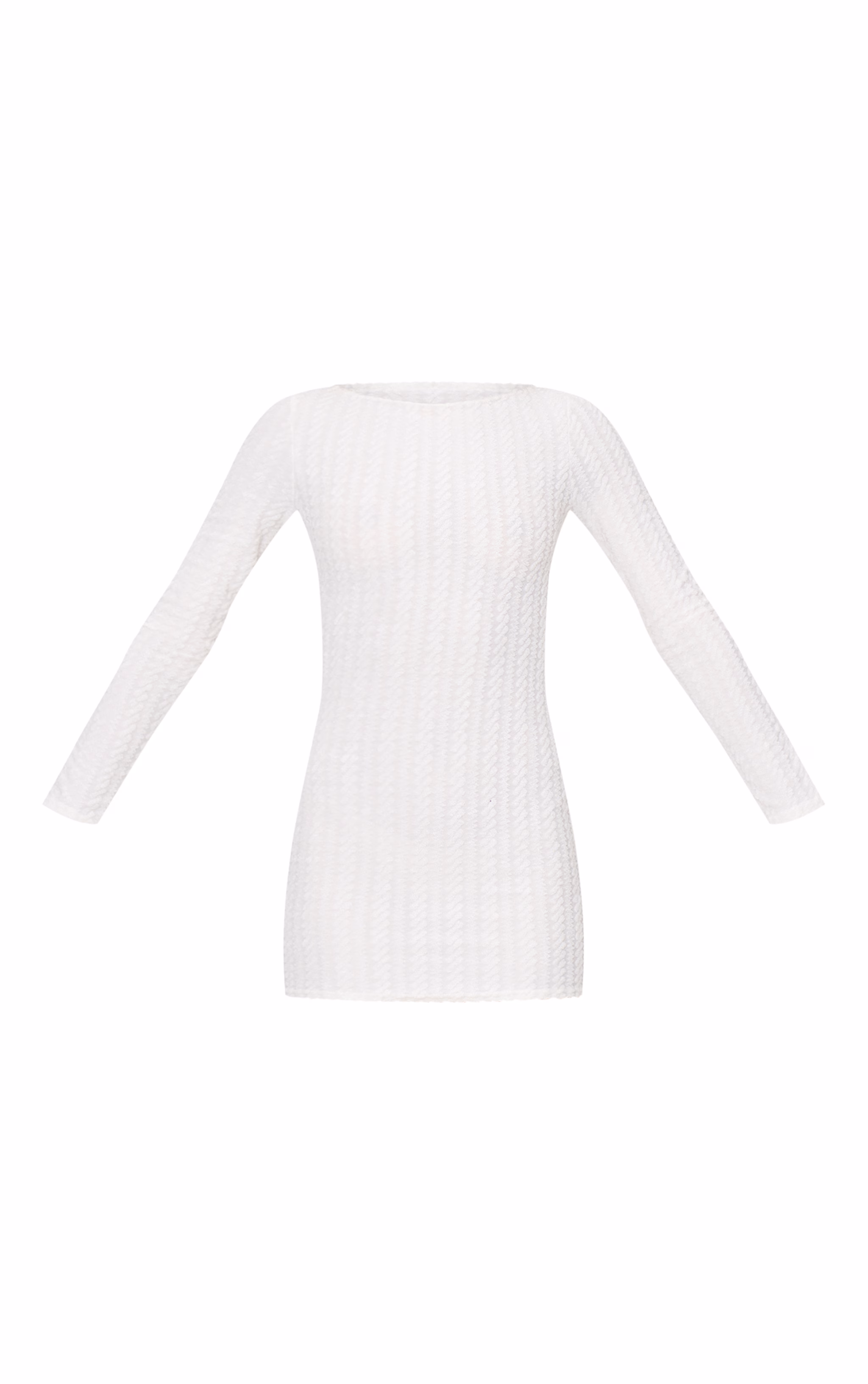 Cream Towel Boat Neck Bodycon Dress