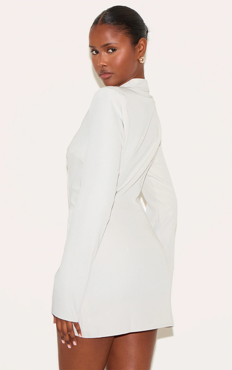 Clay Tailored Overlap Long Sleeve Bodycon Dress