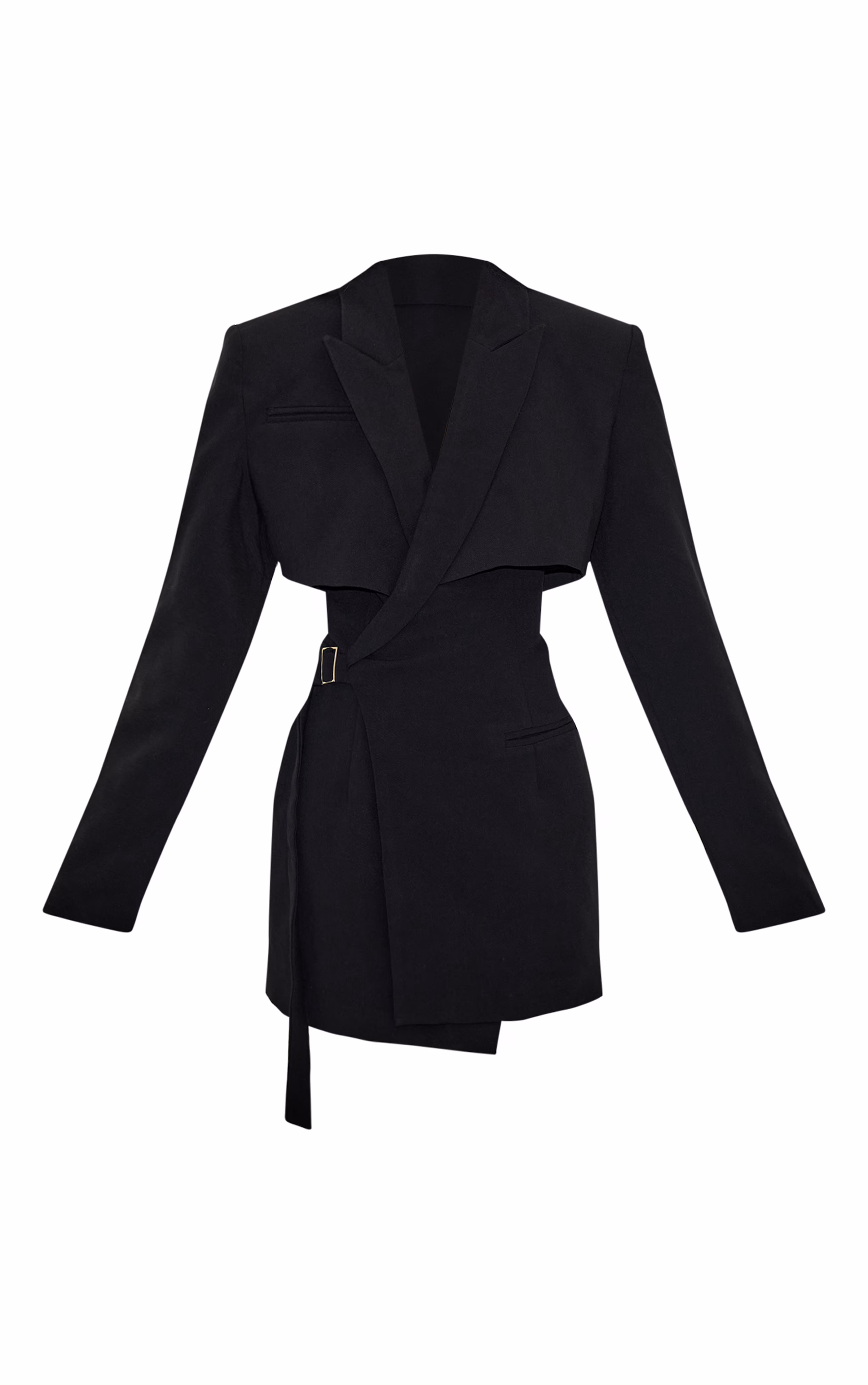 PLT Label Black Tie Side Detail Blazer Dress