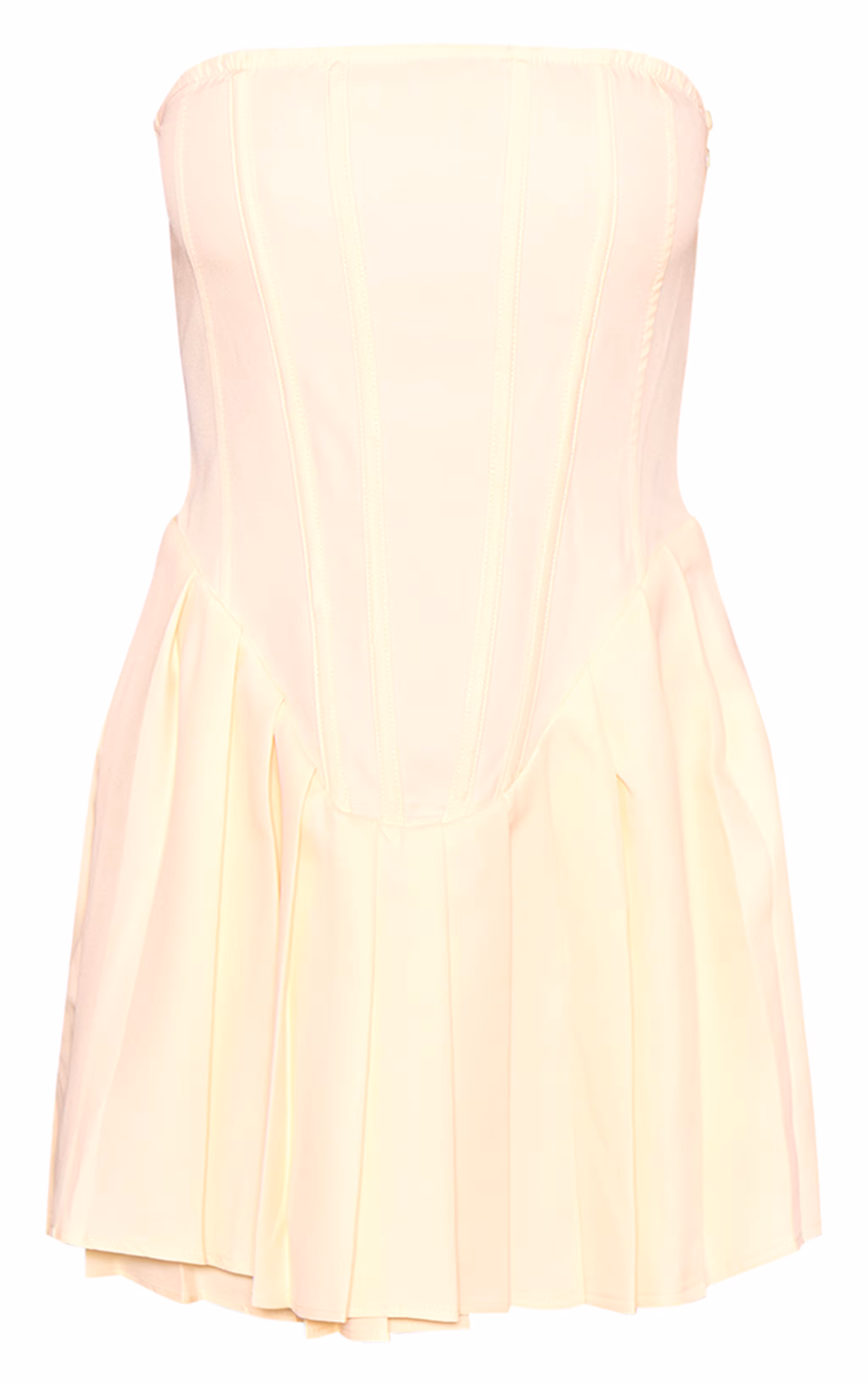 Cream Woven Bandeau Corset Shift Dress