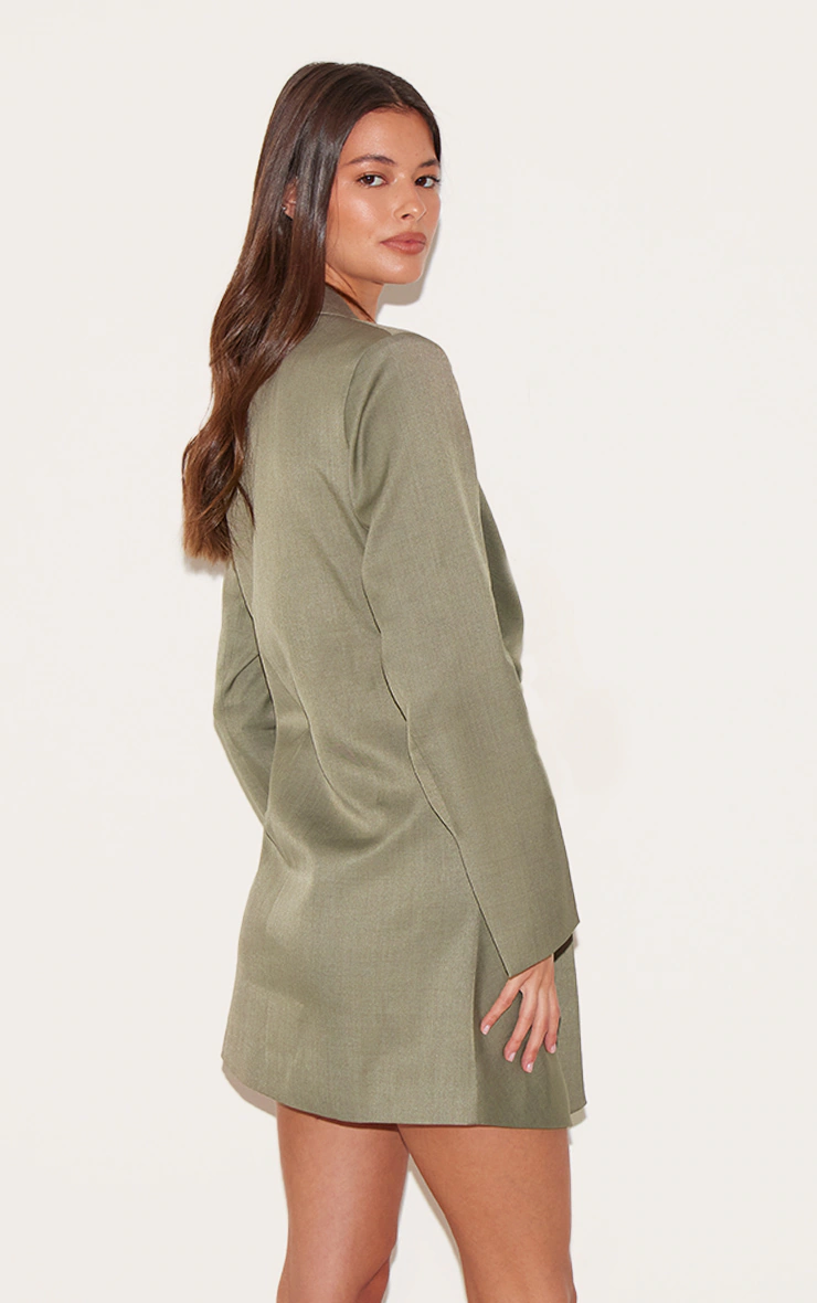 Grey Woven Blazer Side Tie Mini Dress