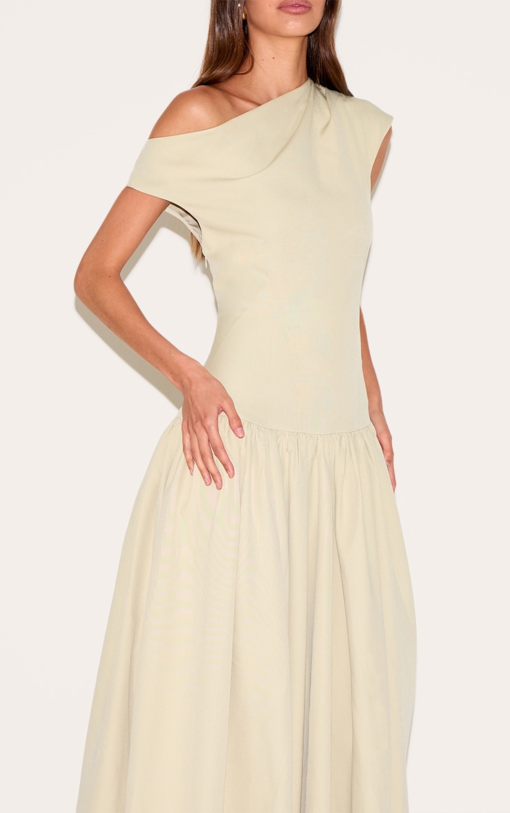 Clay Tailored Asymmetric Gathered Maxi Dress