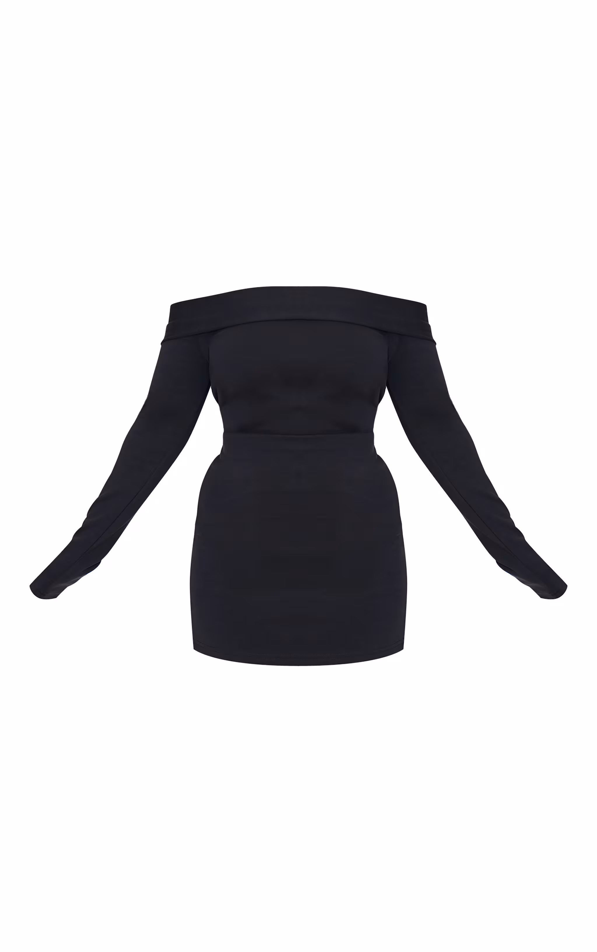Plus Black Premium Contour Bardot Bodycon Dress