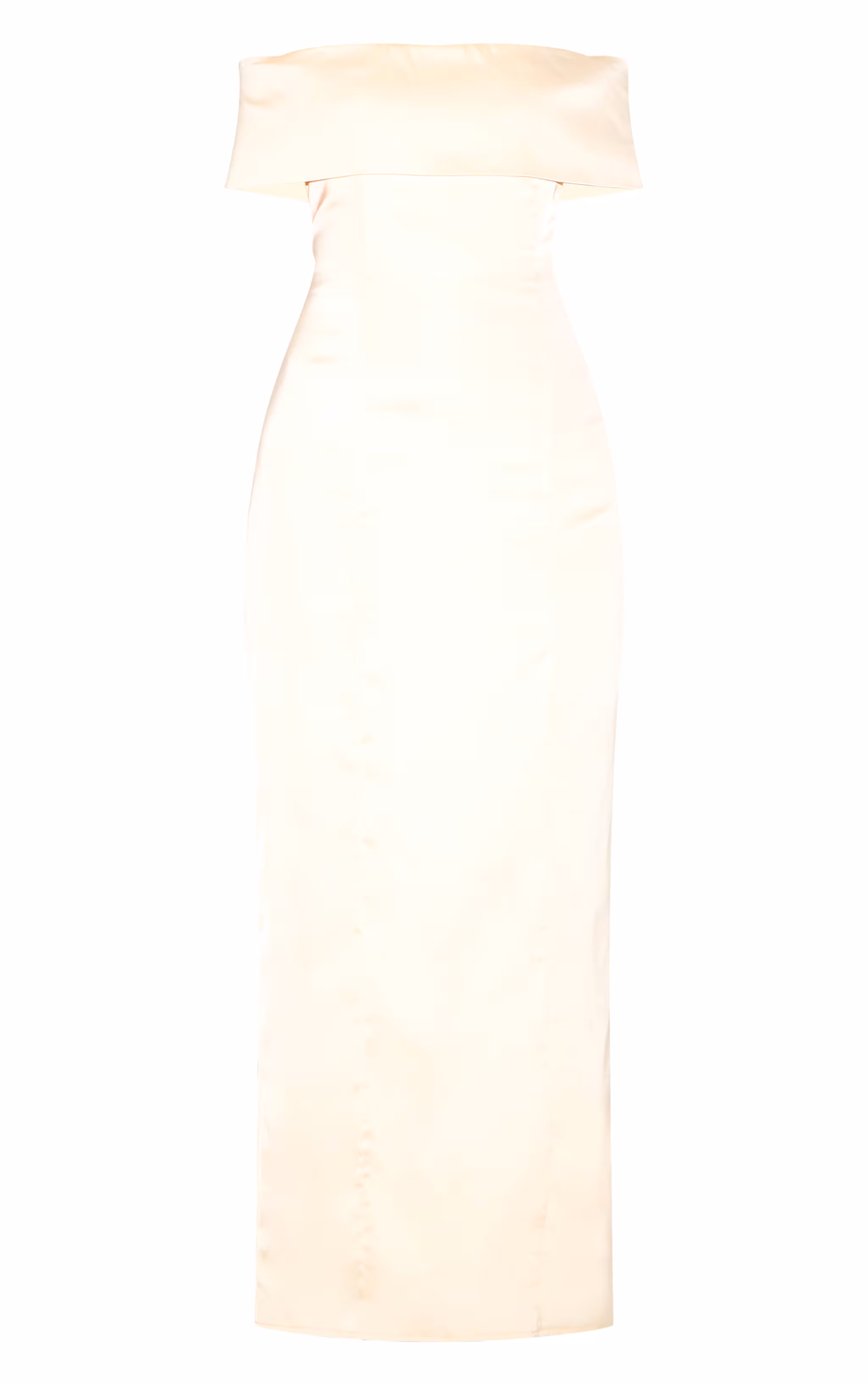 Lemon Bridesmaid Bardot Fold Over Sleeveless Maxi Dress