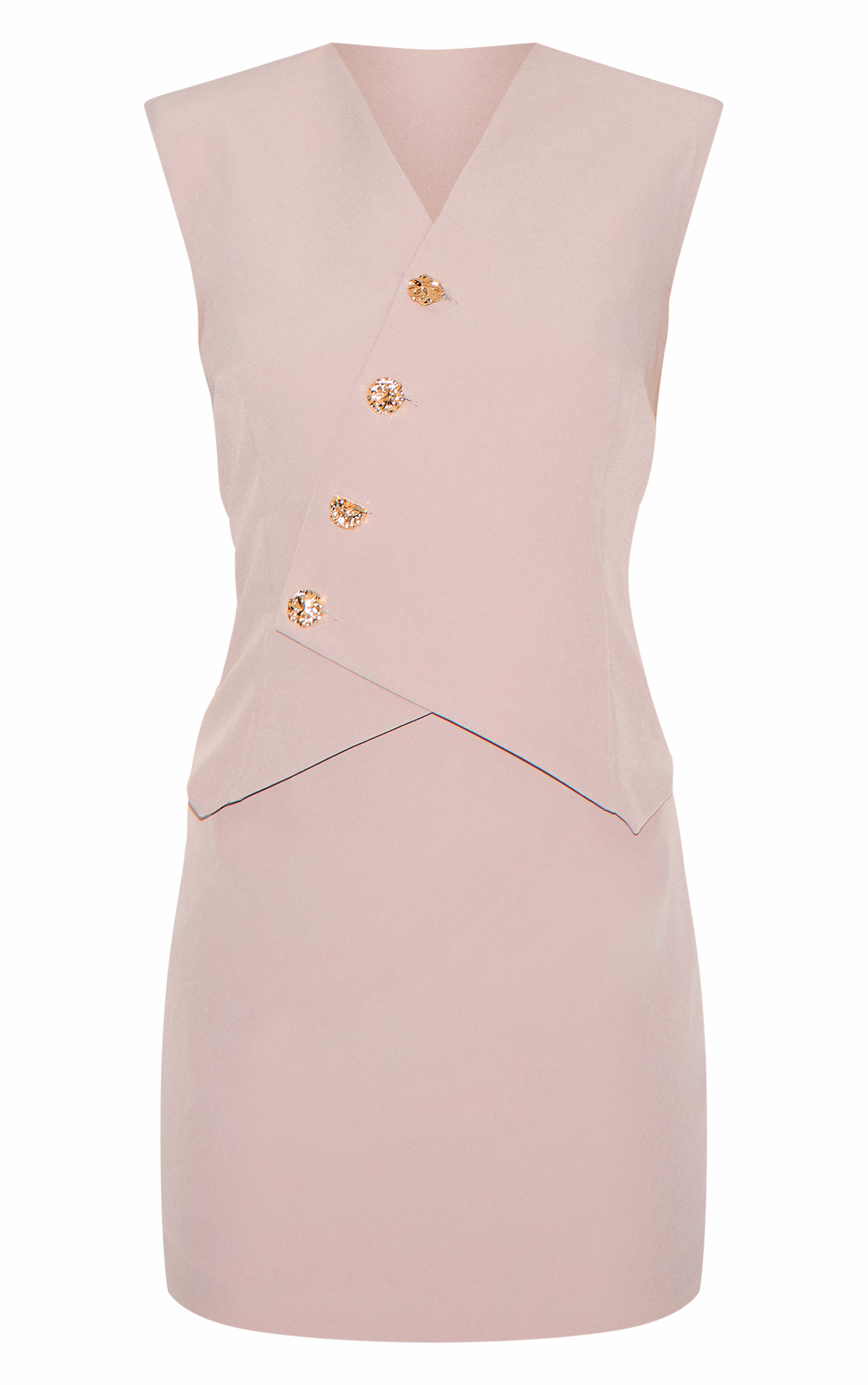 Clay Woven Asymmetric Mini Dress