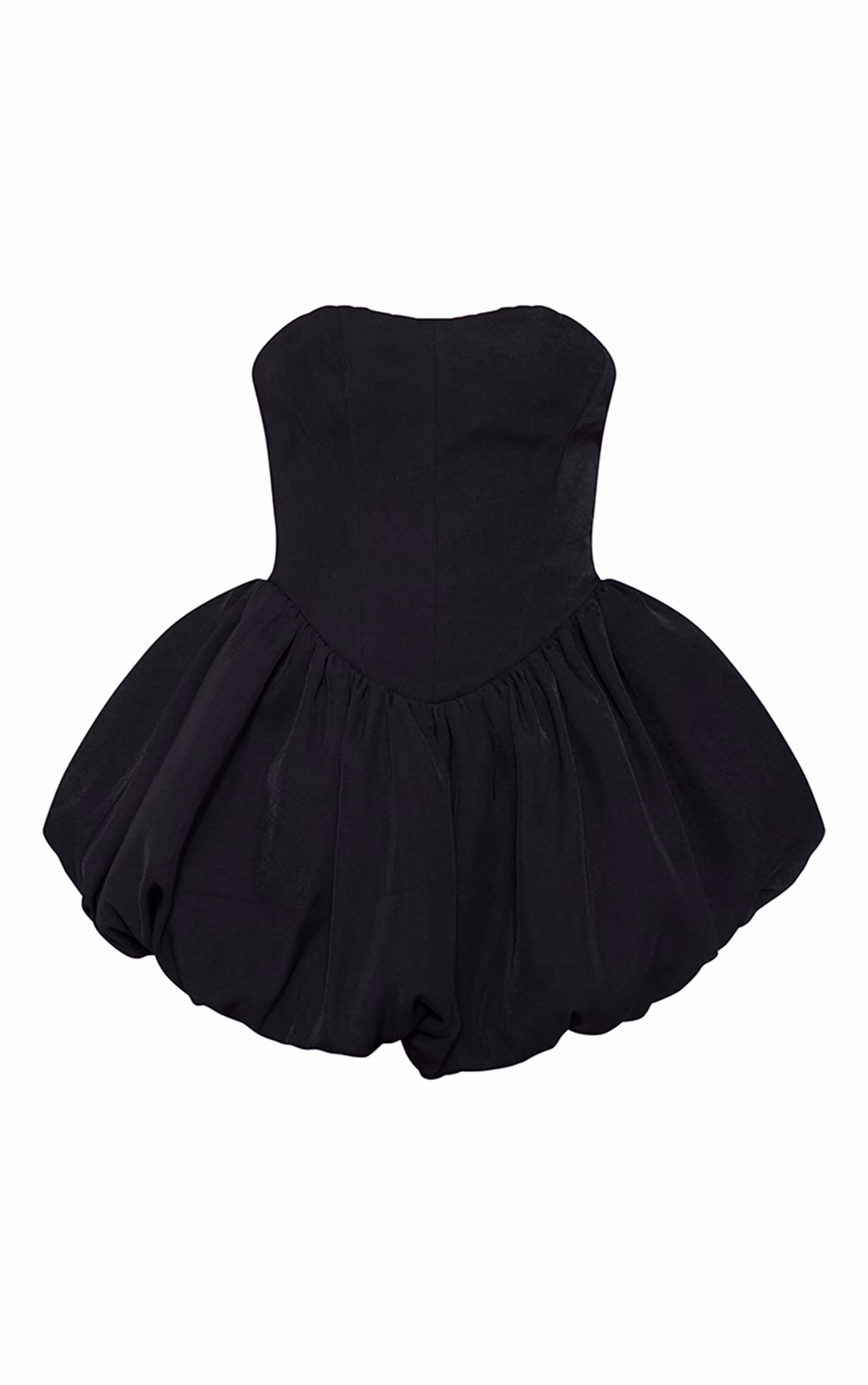 Premium Black Bandeau Puff Ball Dress