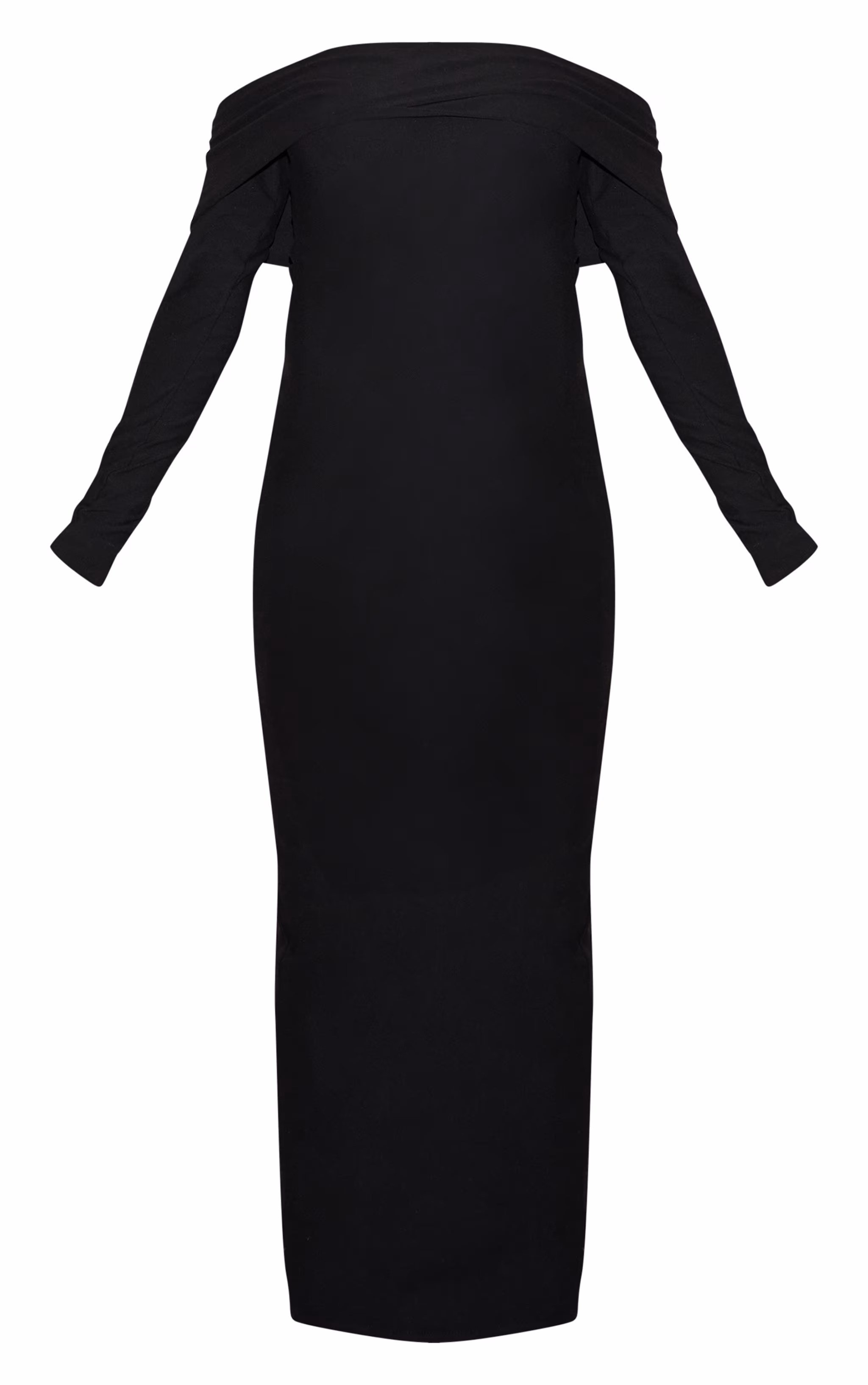 Maternity Black Soft Touch Fold Over Bardot Maxi Dress