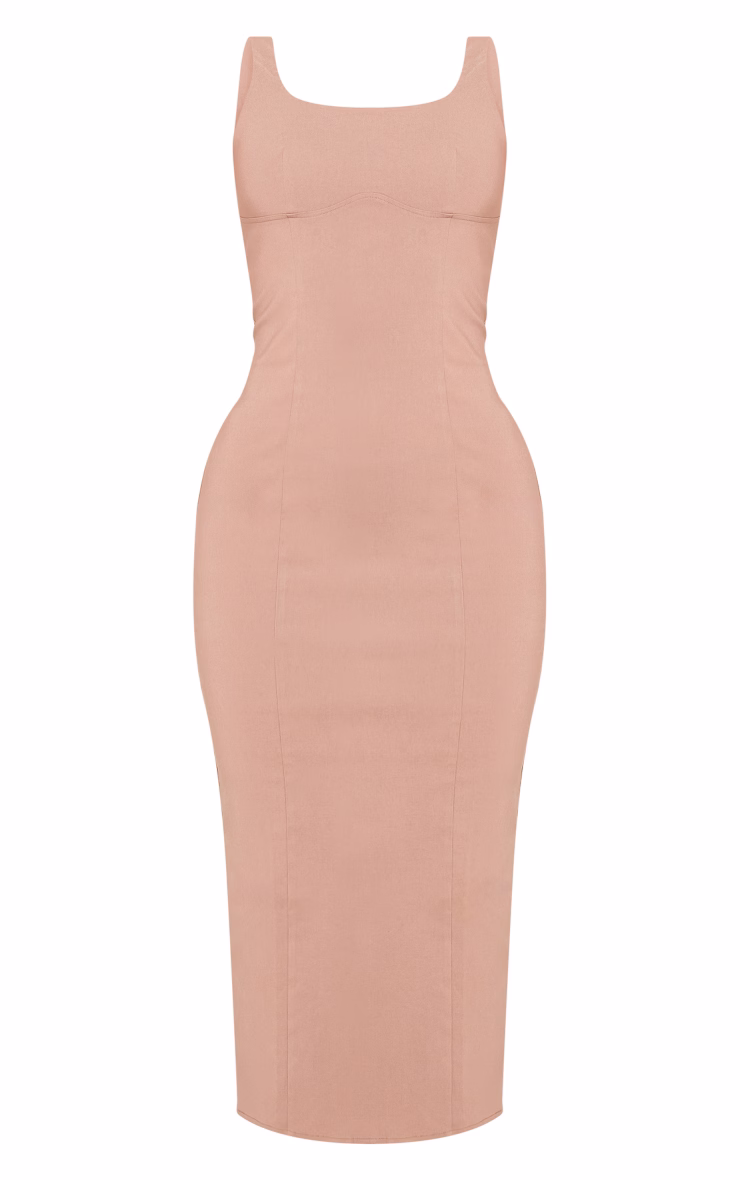 Mocha Stretch Woven Maxi Dress