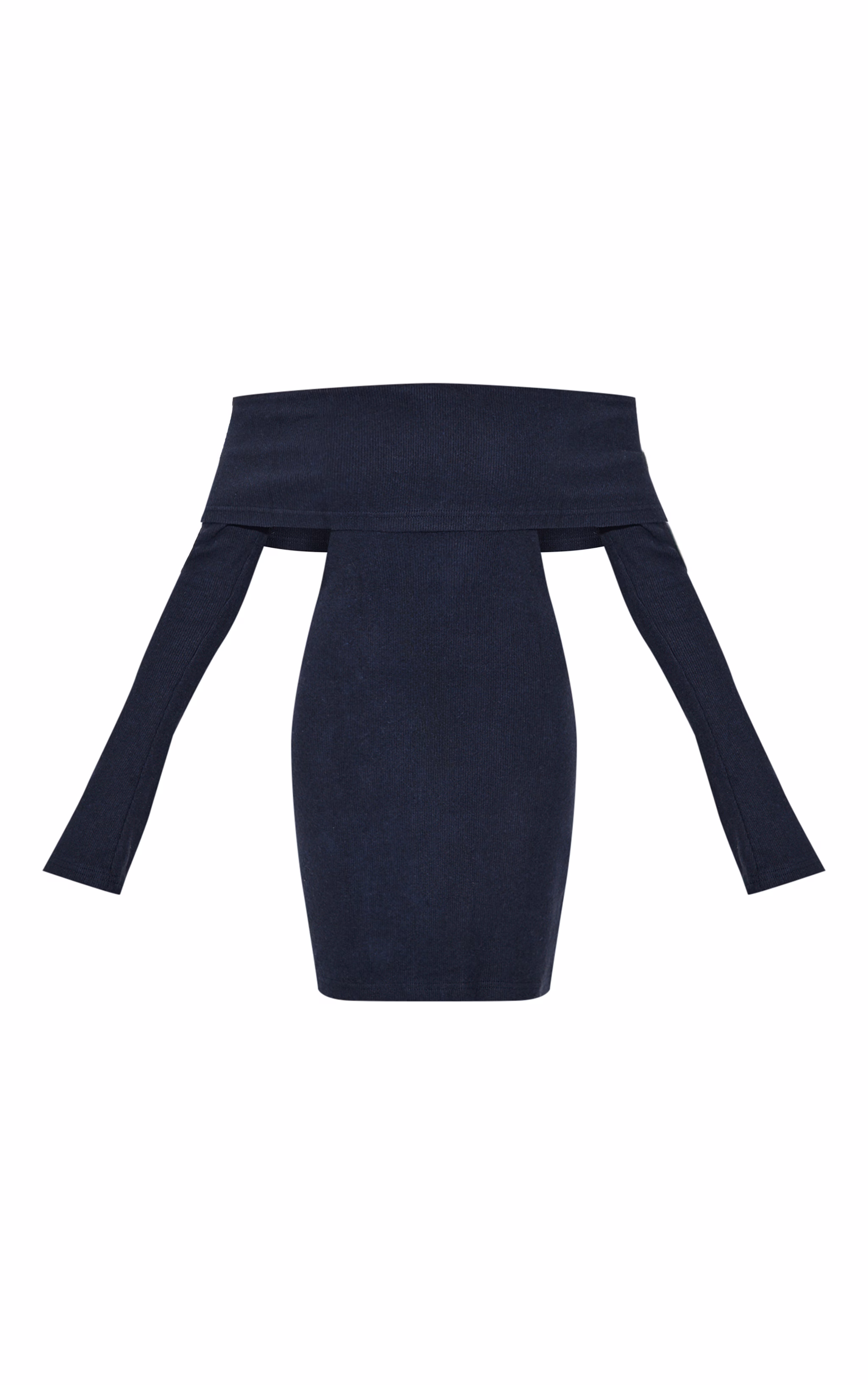Navy Fold Over Bardot Mini Dress