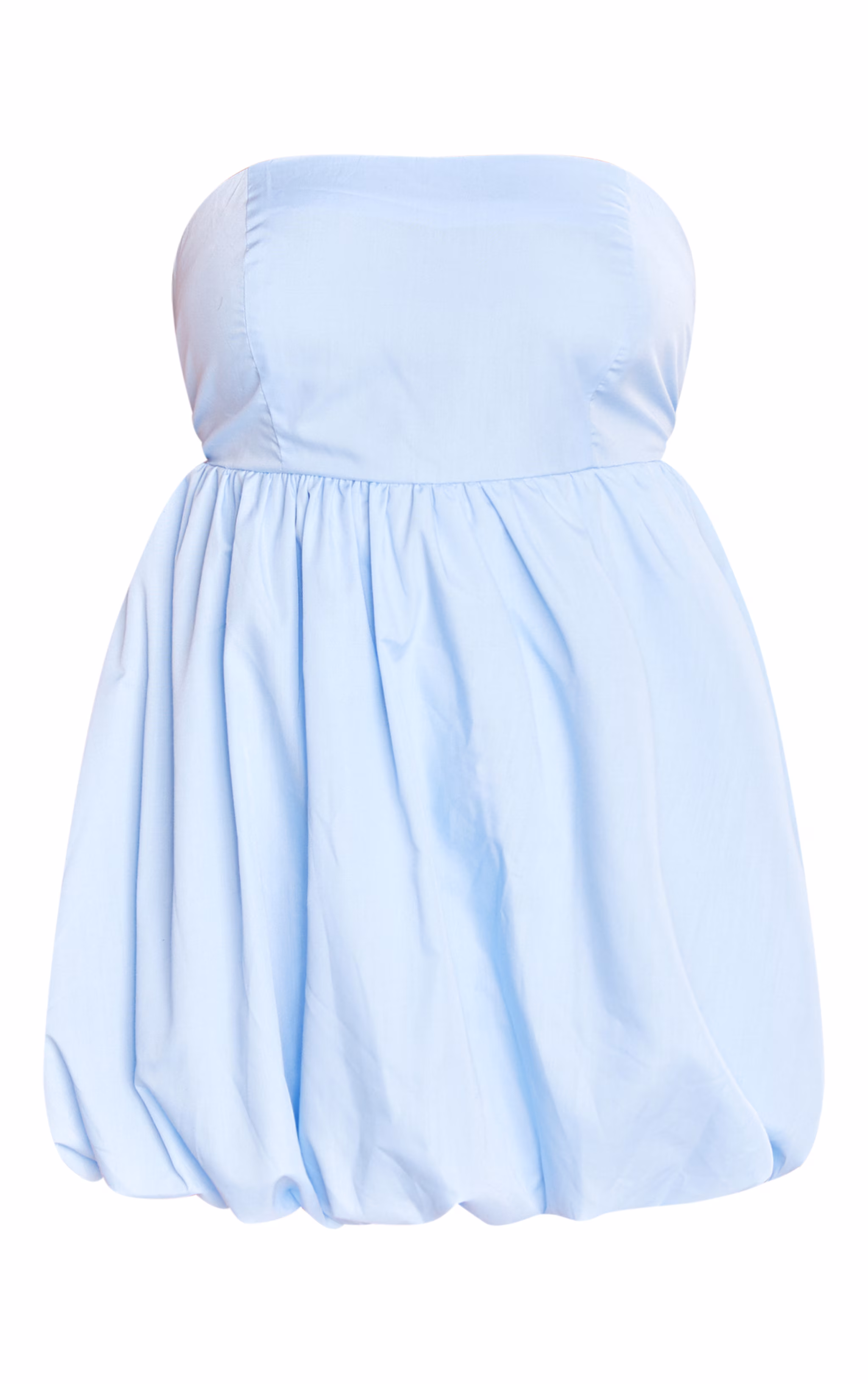 Plus Baby Blue Bandeau Puffball Mini Dress