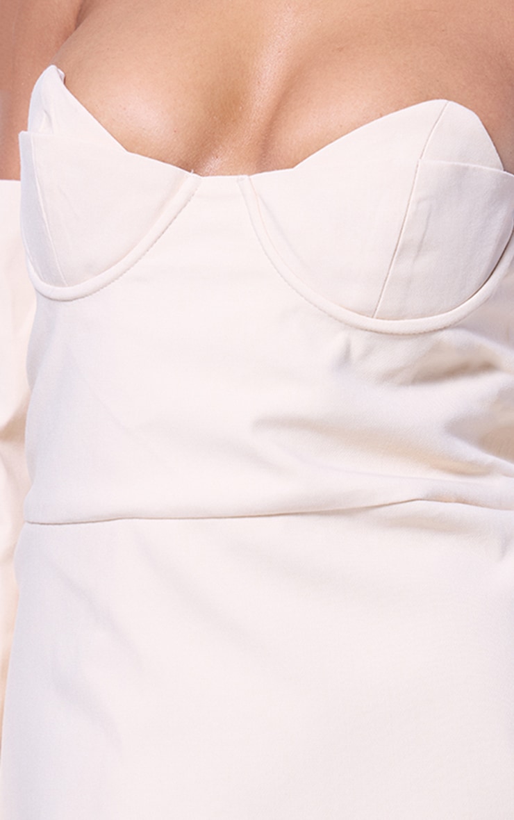 PLT Label Cream Bust Detail Tailored A-line Mini Dress