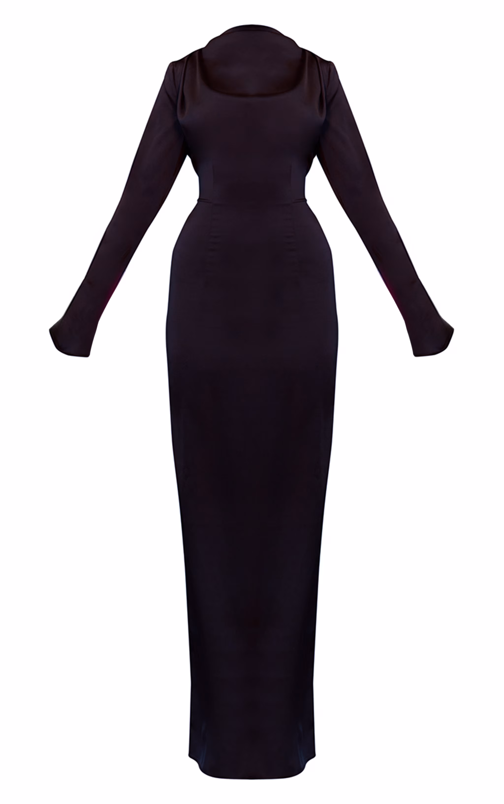 PLT Label Navy Satin Cowl Back Maxi Dress